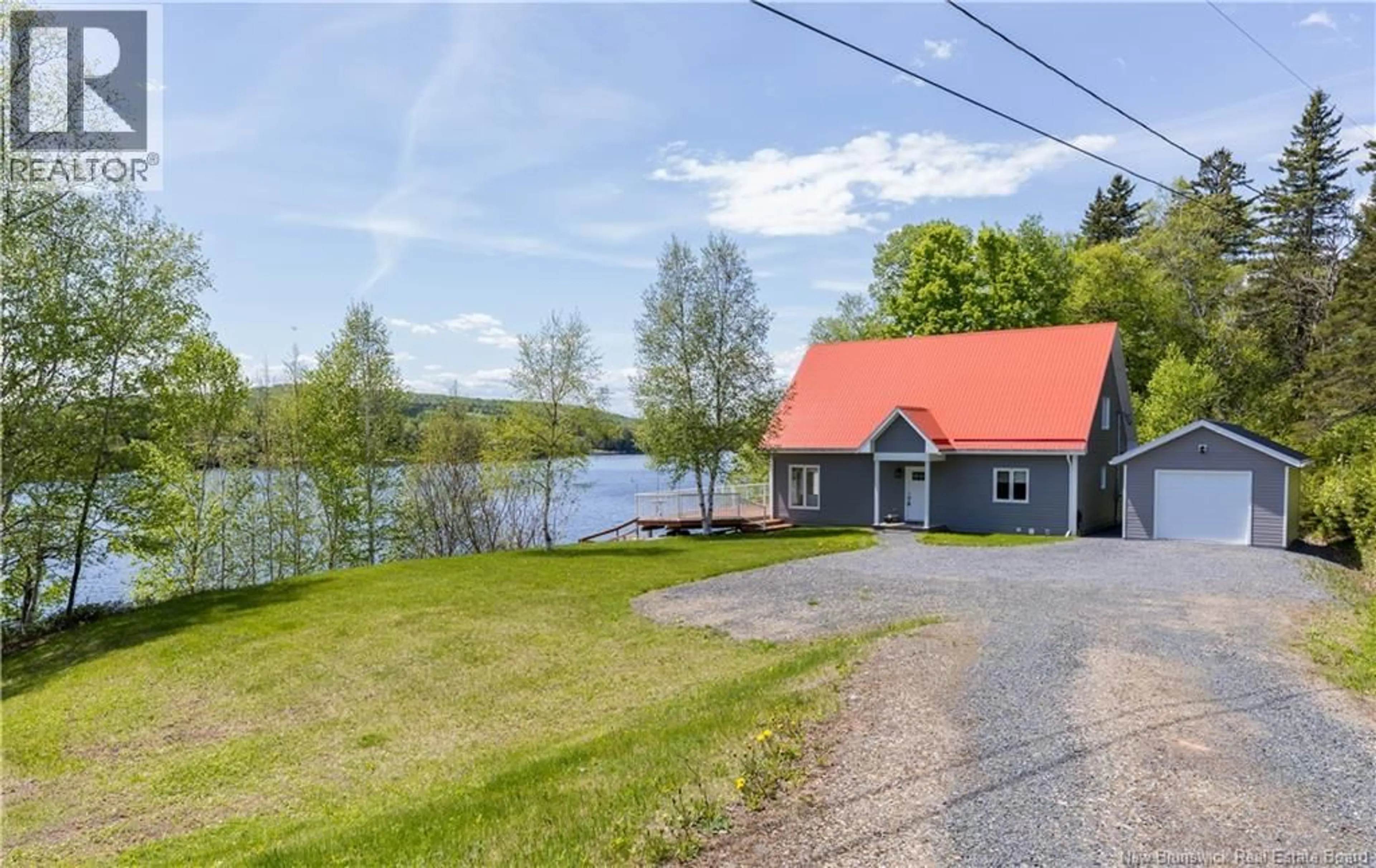 A pic from outside/outdoor area/front of a property/back of a property/a pic from drone, water/lake/river/ocean view for 61 O'NEILL ROAD, Gladwyn New Brunswick E7H3H8