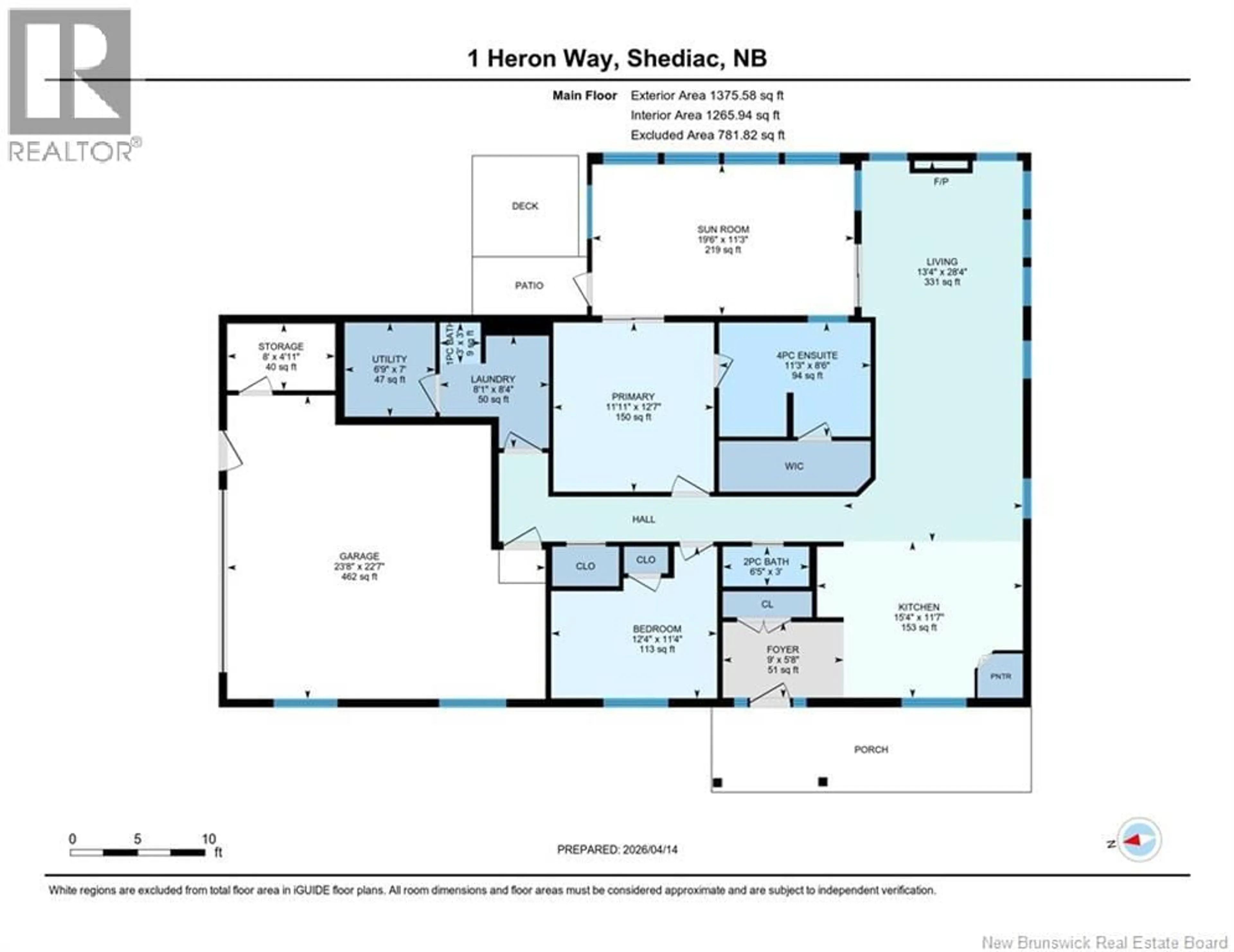 Floor plan for 1 HERON WAY, Shediac Cape New Brunswick E4P3B9