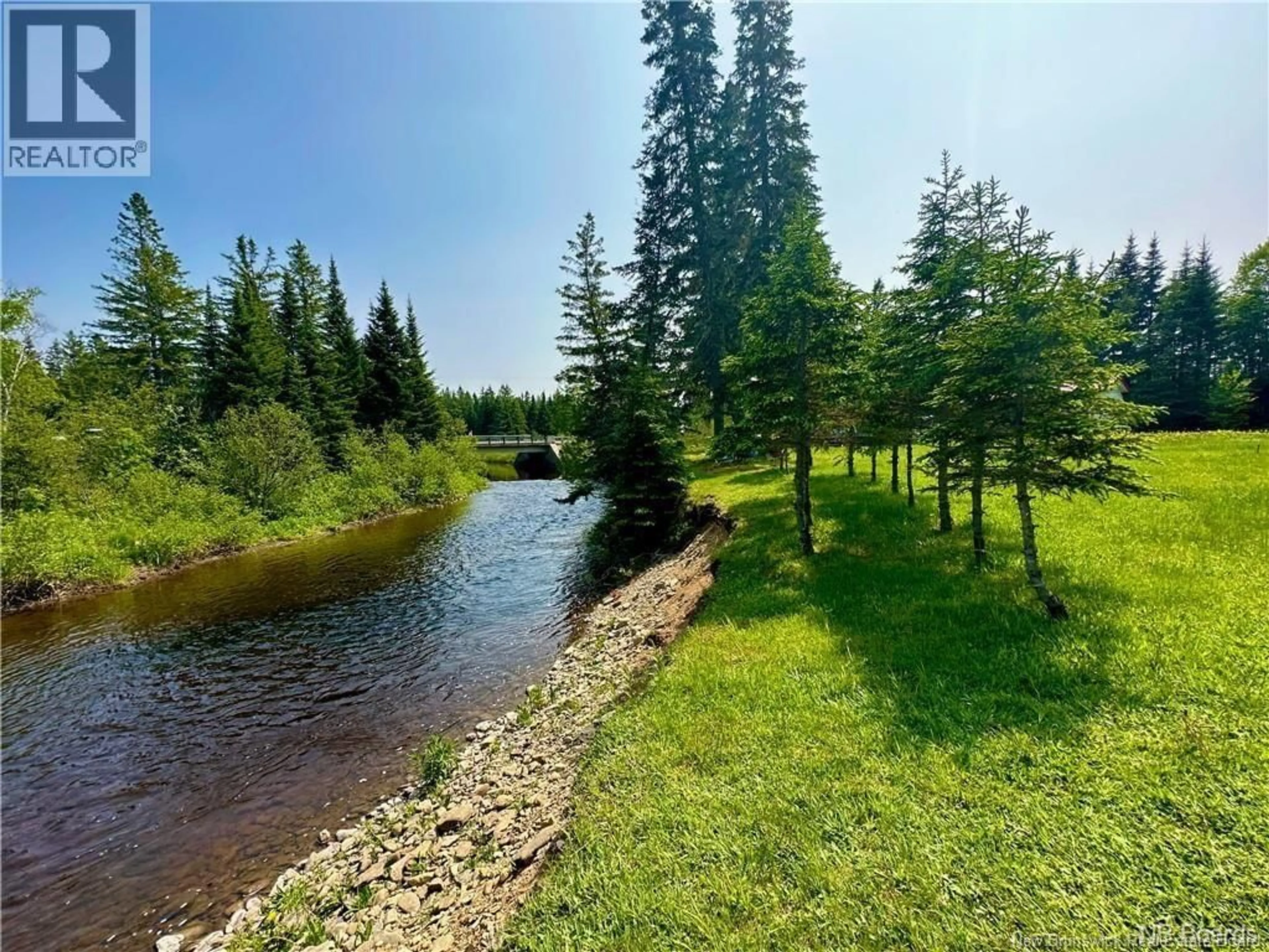 A pic from outside/outdoor area/front of a property/back of a property/a pic from drone, water/lake/river/ocean view for 2 NORTH RIDGE ROAD, Juniper New Brunswick E7L1K4