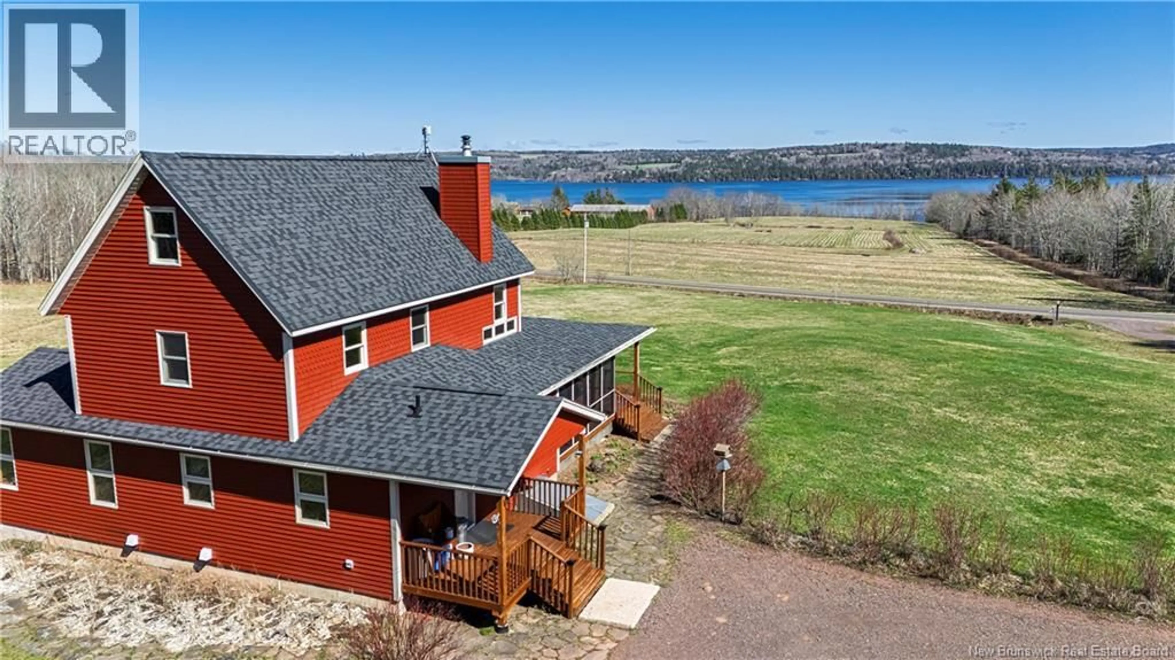 A pic from outside/outdoor area/front of a property/back of a property/a pic from drone, water/lake/river/ocean view for 3506 LOWER CAMBRIDGE ROAD, Cambridge-Narrows New Brunswick E4C1S6