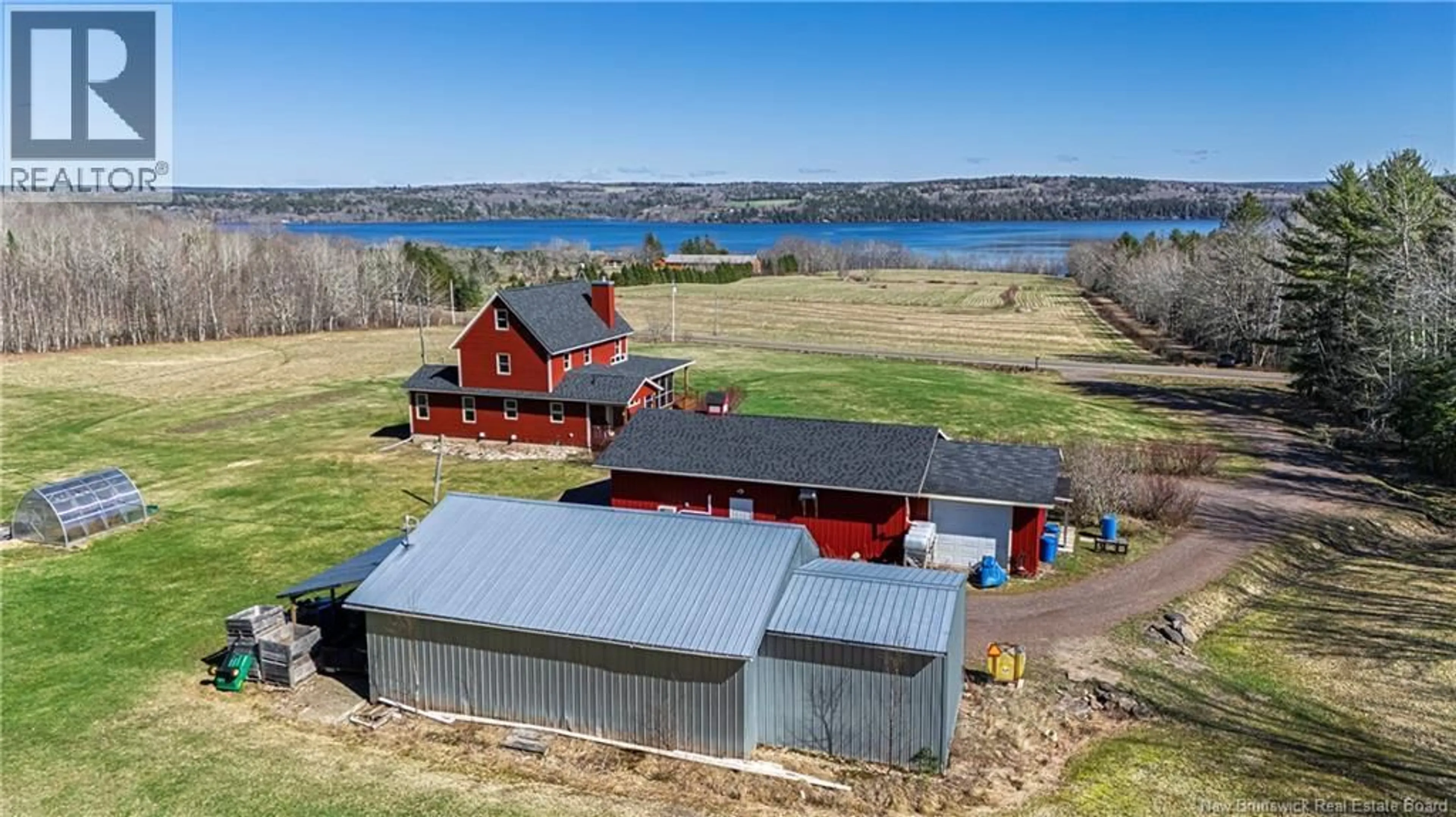 A pic from outside/outdoor area/front of a property/back of a property/a pic from drone, water/lake/river/ocean view for 3506 LOWER CAMBRIDGE ROAD, Cambridge-Narrows New Brunswick E4C1S6