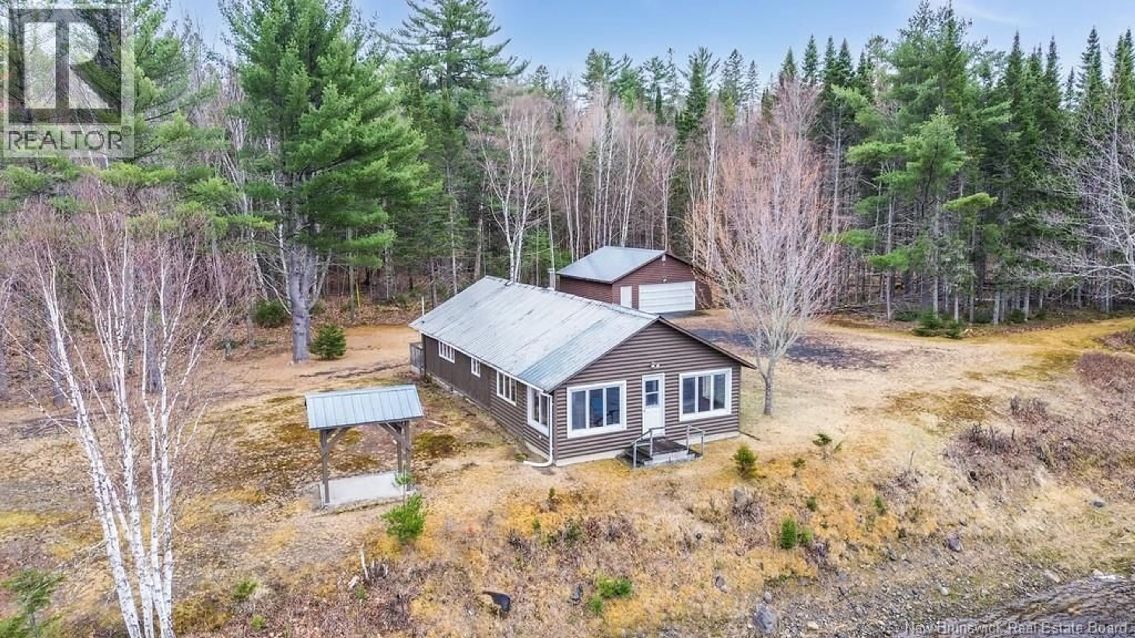 A pic from outside/outdoor area/front of a property/back of a property/a pic from drone, unknown for 43 CLARKS POINT ROAD, Boiestown New Brunswick E6A1E7