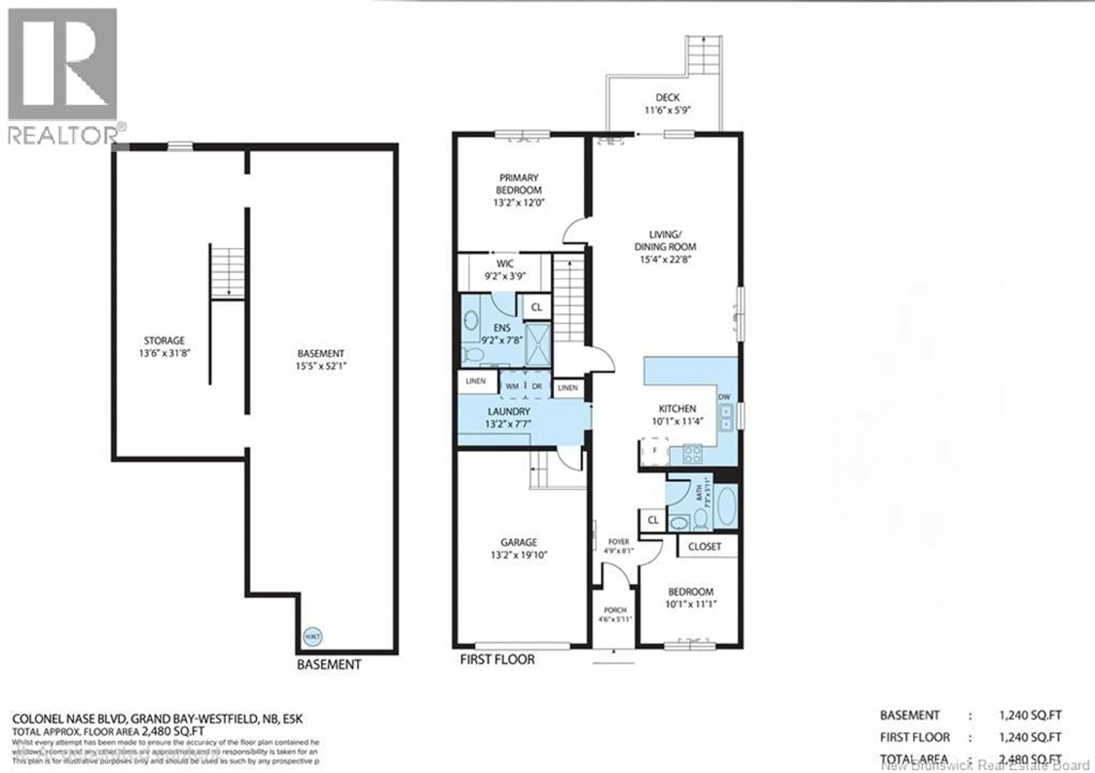 Floor plan for 107 - 2-290 COLONEL NASE BOULEVARD, Grand Bay-Westfield New Brunswick E5K0G6