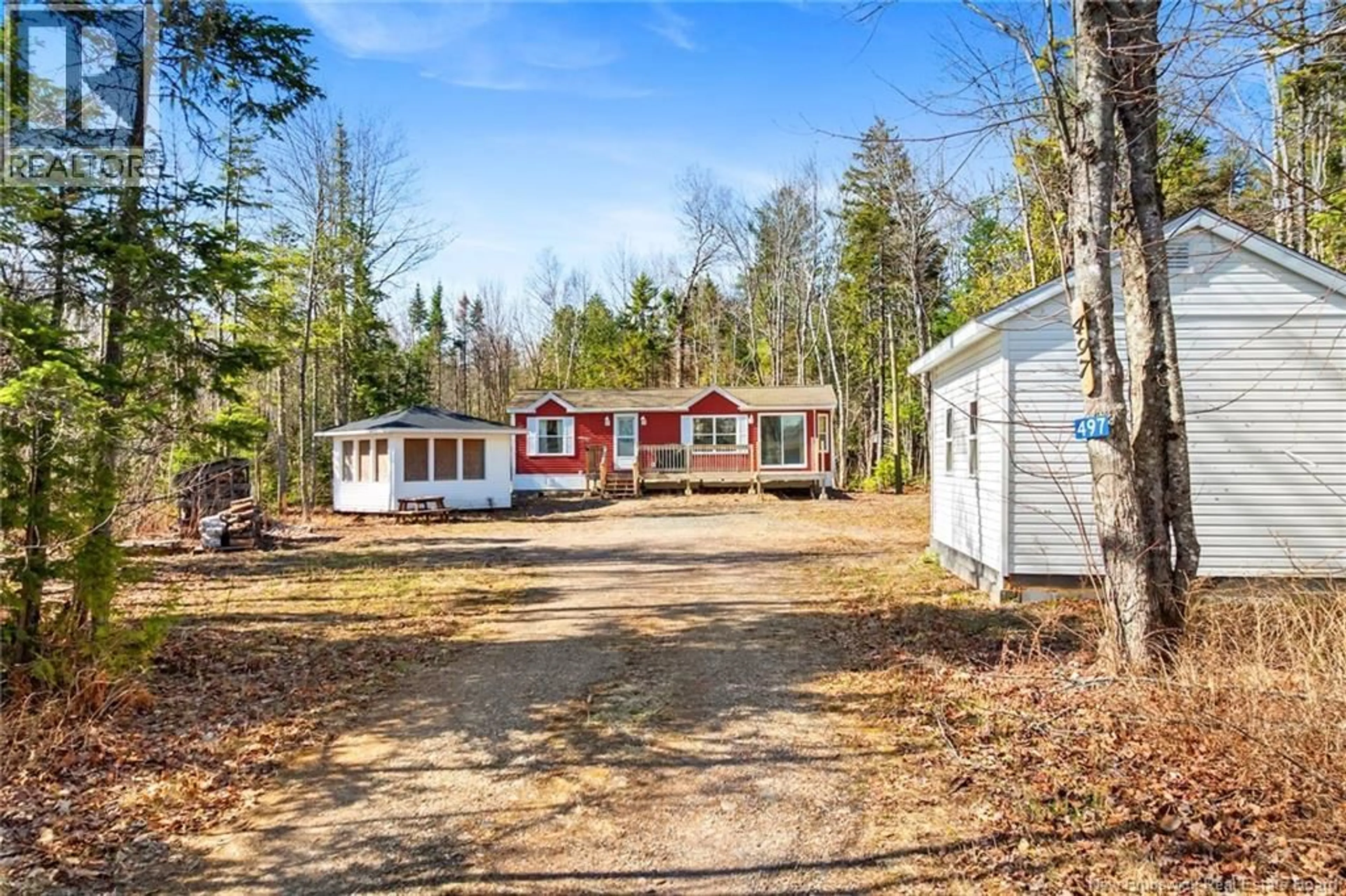 A pic from outside/outdoor area/front of a property/back of a property/a pic from drone, street for 497 CHARLIE LITTLE ROAD, Harvey New Brunswick E6K1N7