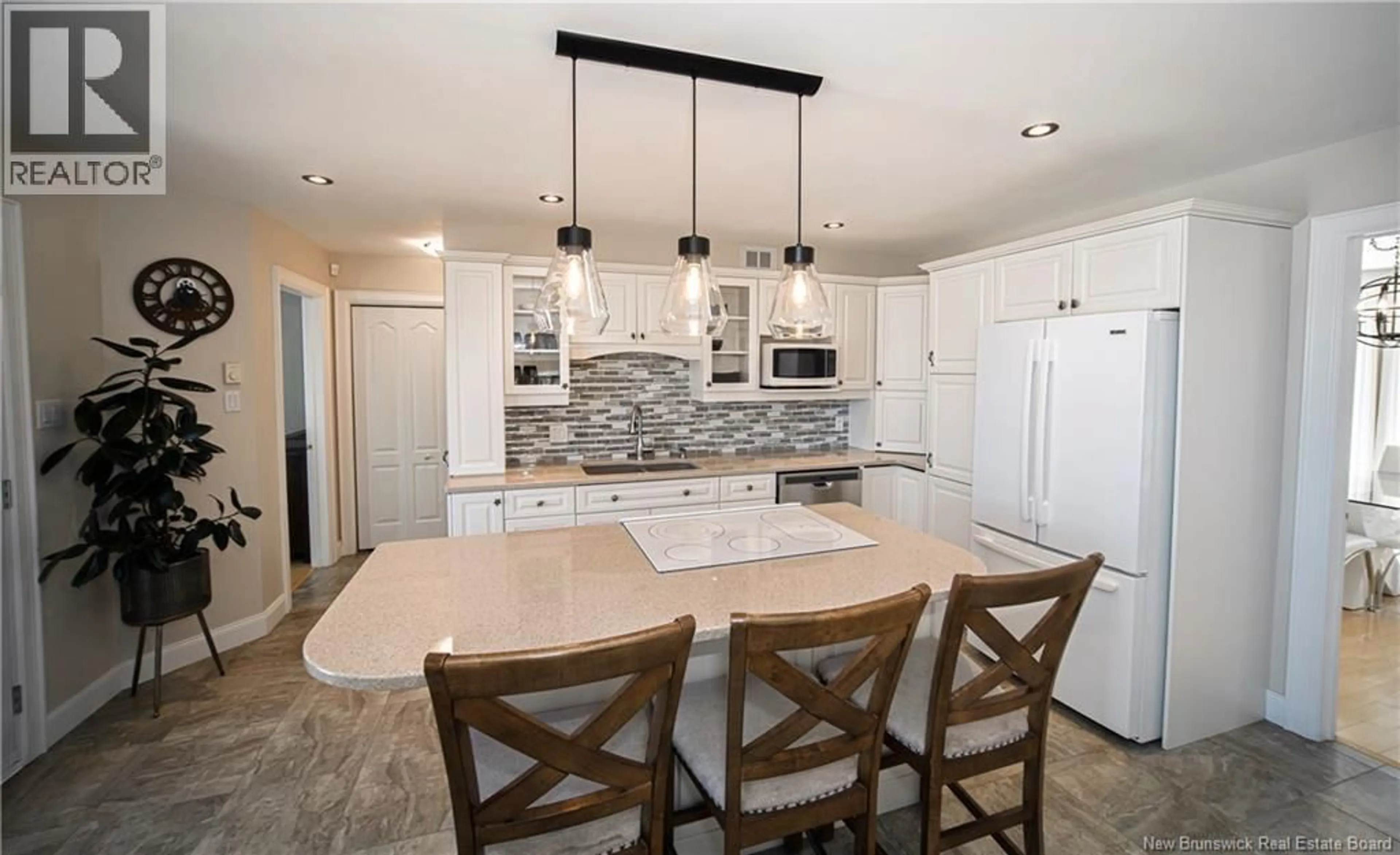 Open concept kitchen, ceramic/tile floor for 69 THORNDALE COURT, Fredericton New Brunswick E3C1M1
