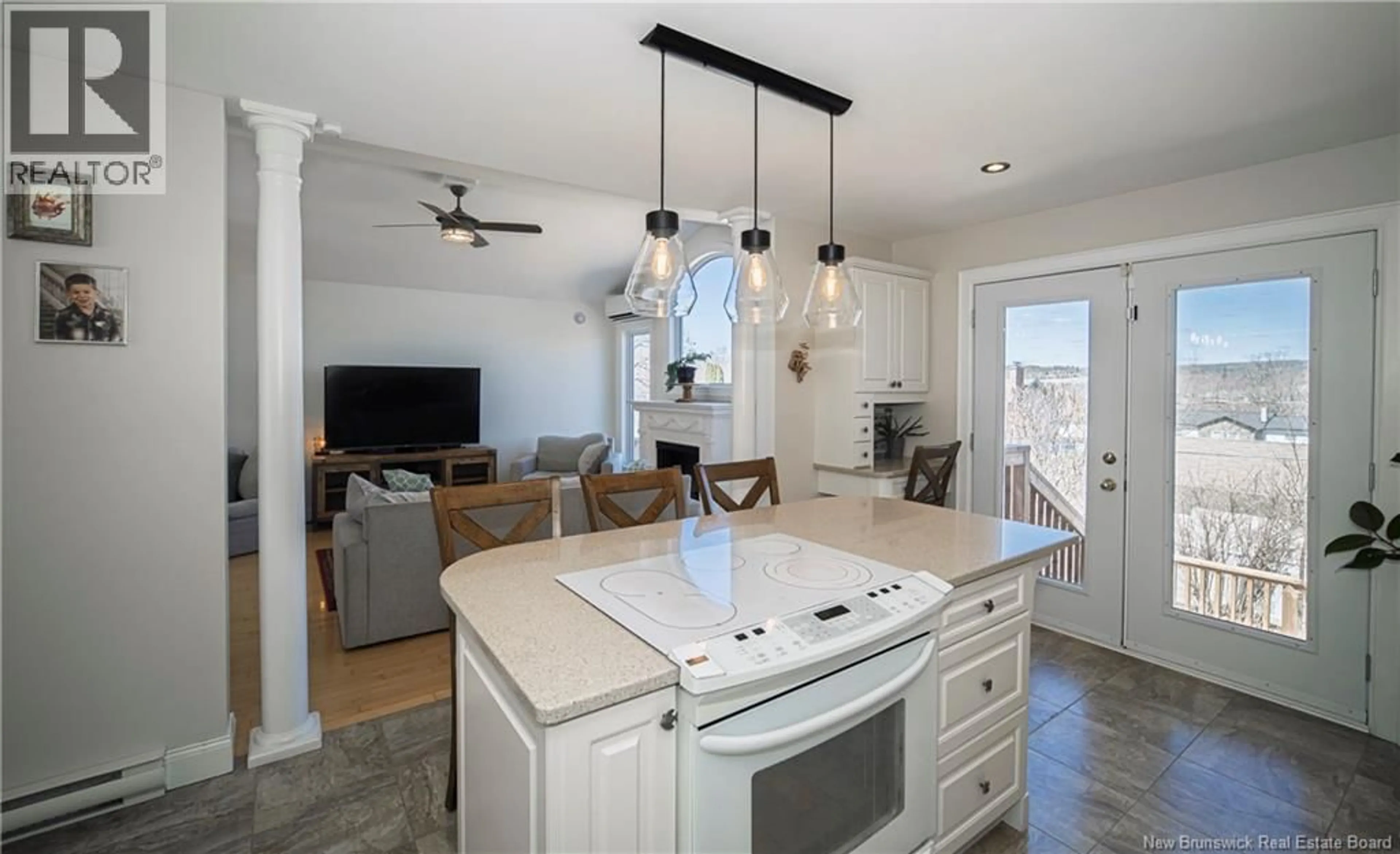 Open concept kitchen, ceramic/tile floor for 69 THORNDALE COURT, Fredericton New Brunswick E3C1M1