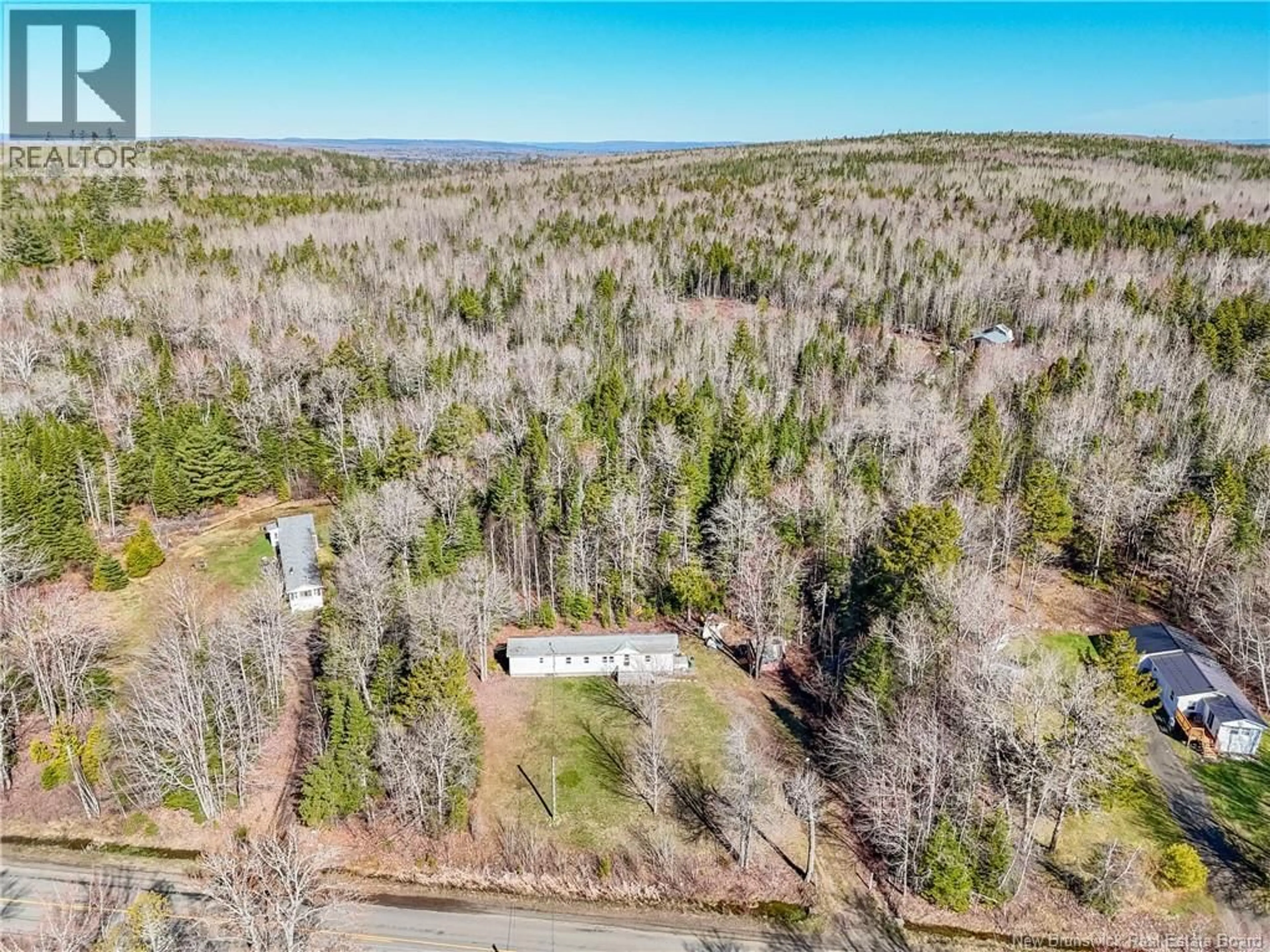 A pic from outside/outdoor area/front of a property/back of a property/a pic from drone, forest/trees view for 3613 ROUTE 640, Yoho New Brunswick E6K3B1