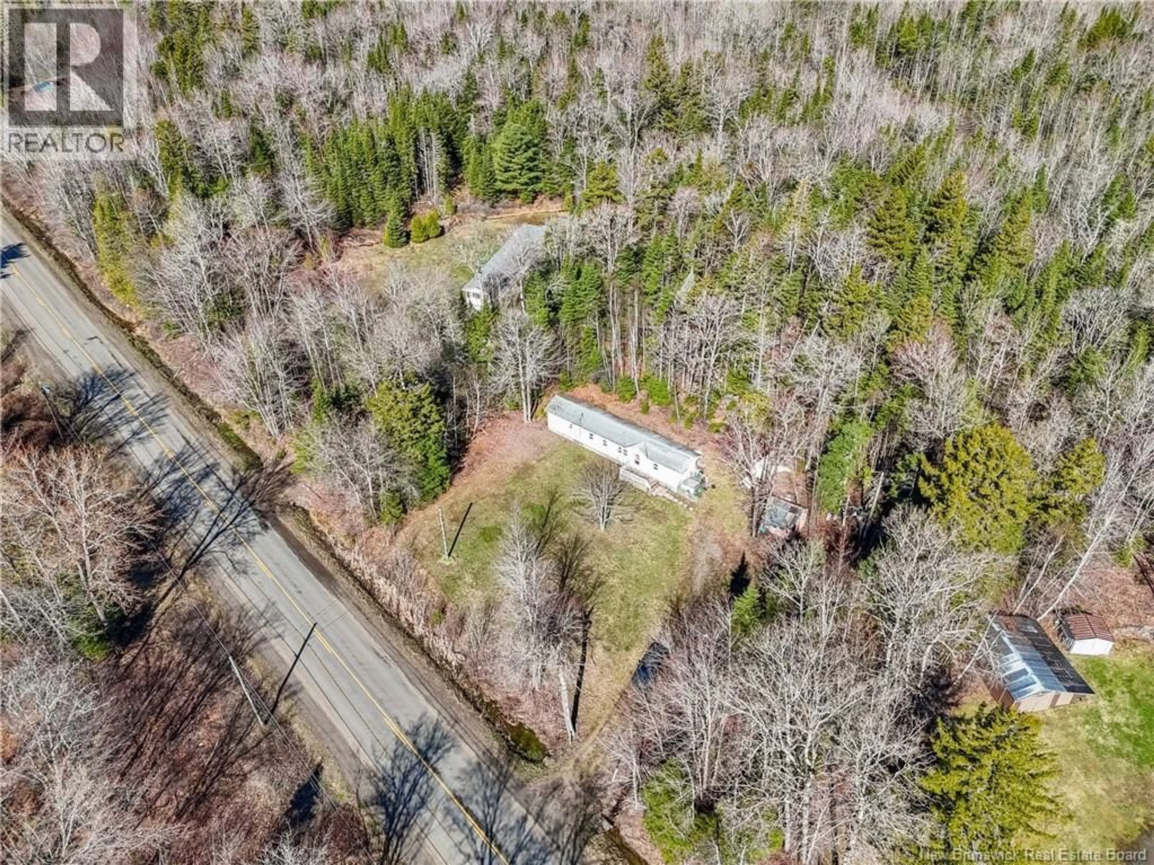 A pic from outside/outdoor area/front of a property/back of a property/a pic from drone, forest/trees view for 3613 ROUTE 640, Yoho New Brunswick E6K3B1