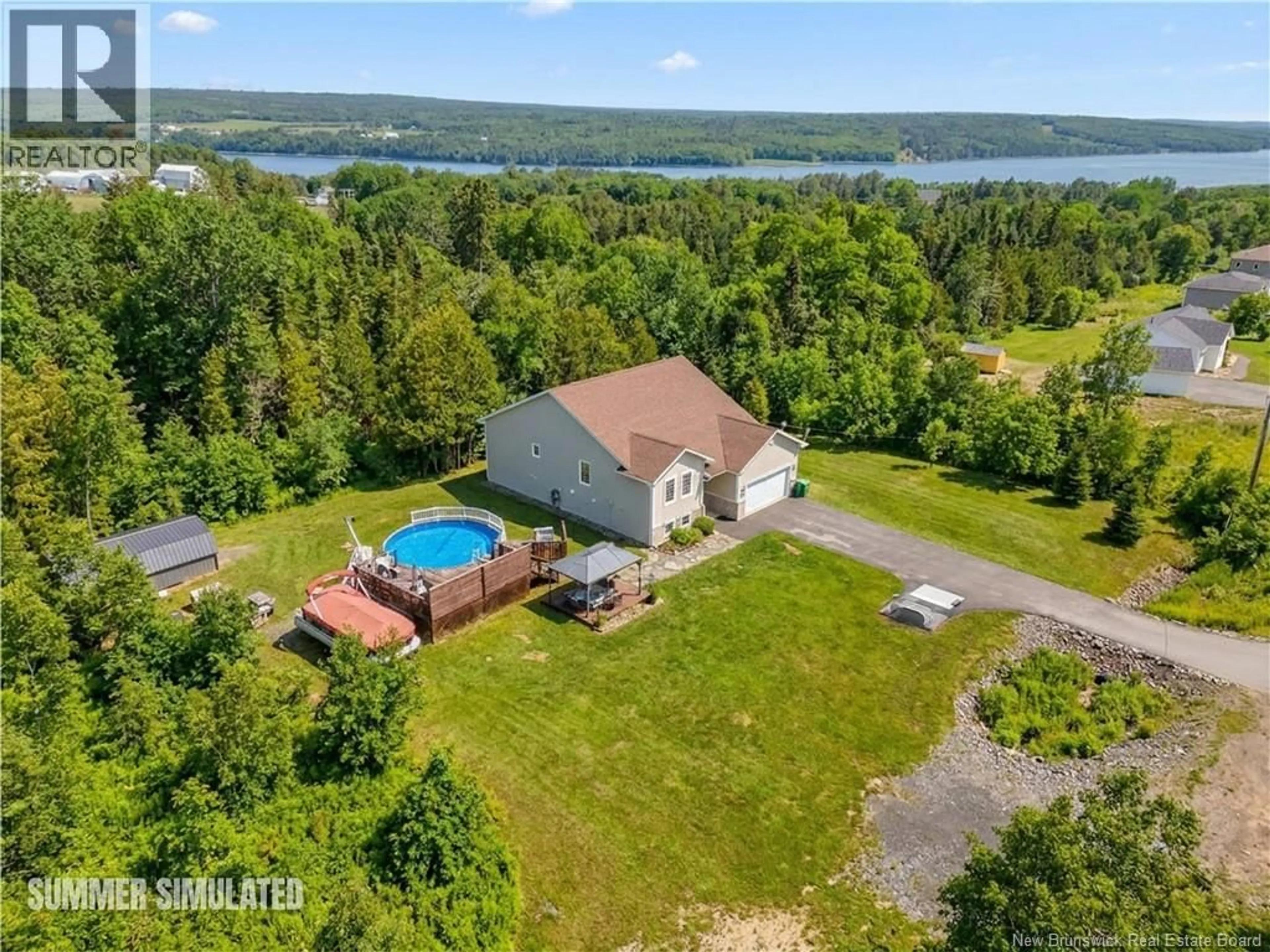 A pic from outside/outdoor area/front of a property/back of a property/a pic from drone, water/lake/river/ocean view for 28 WHITETAIL STREET, Lower Kingsclear New Brunswick E3E0E7