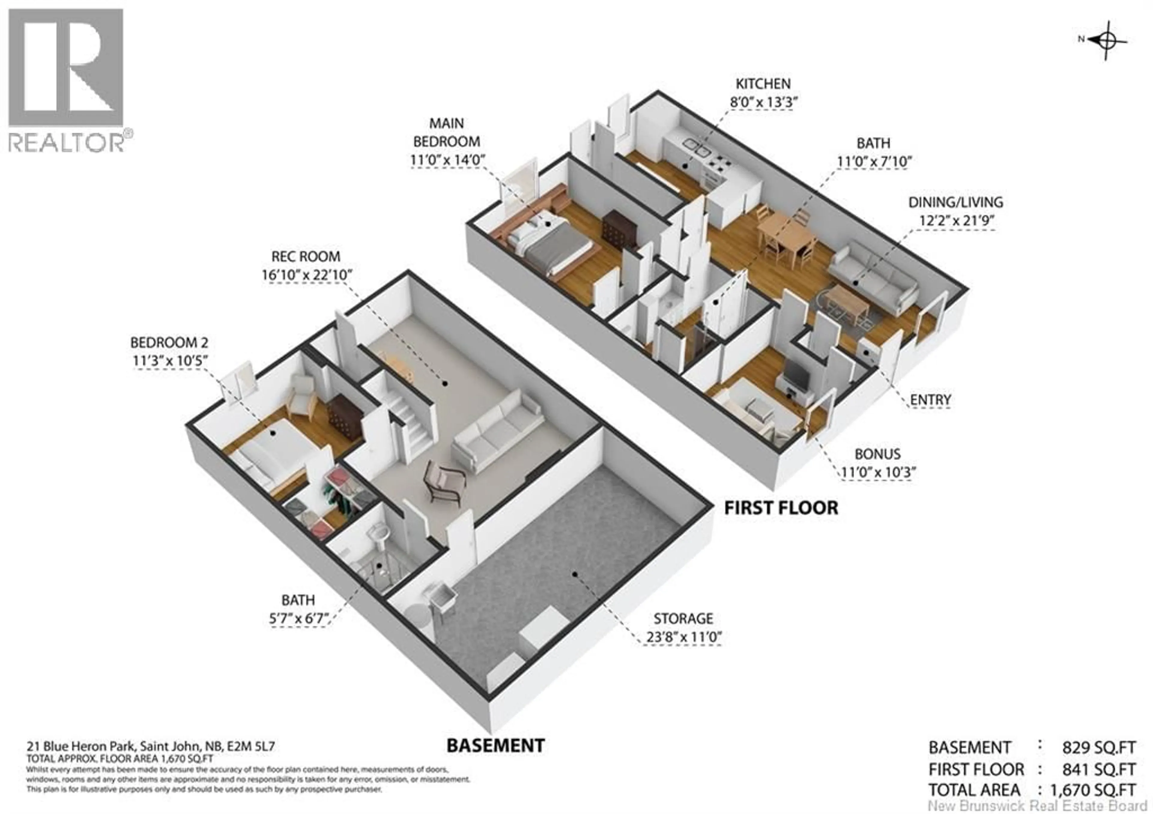 Floor plan for 21 BLUE HERRON PARK, Saint John New Brunswick E2M5L7