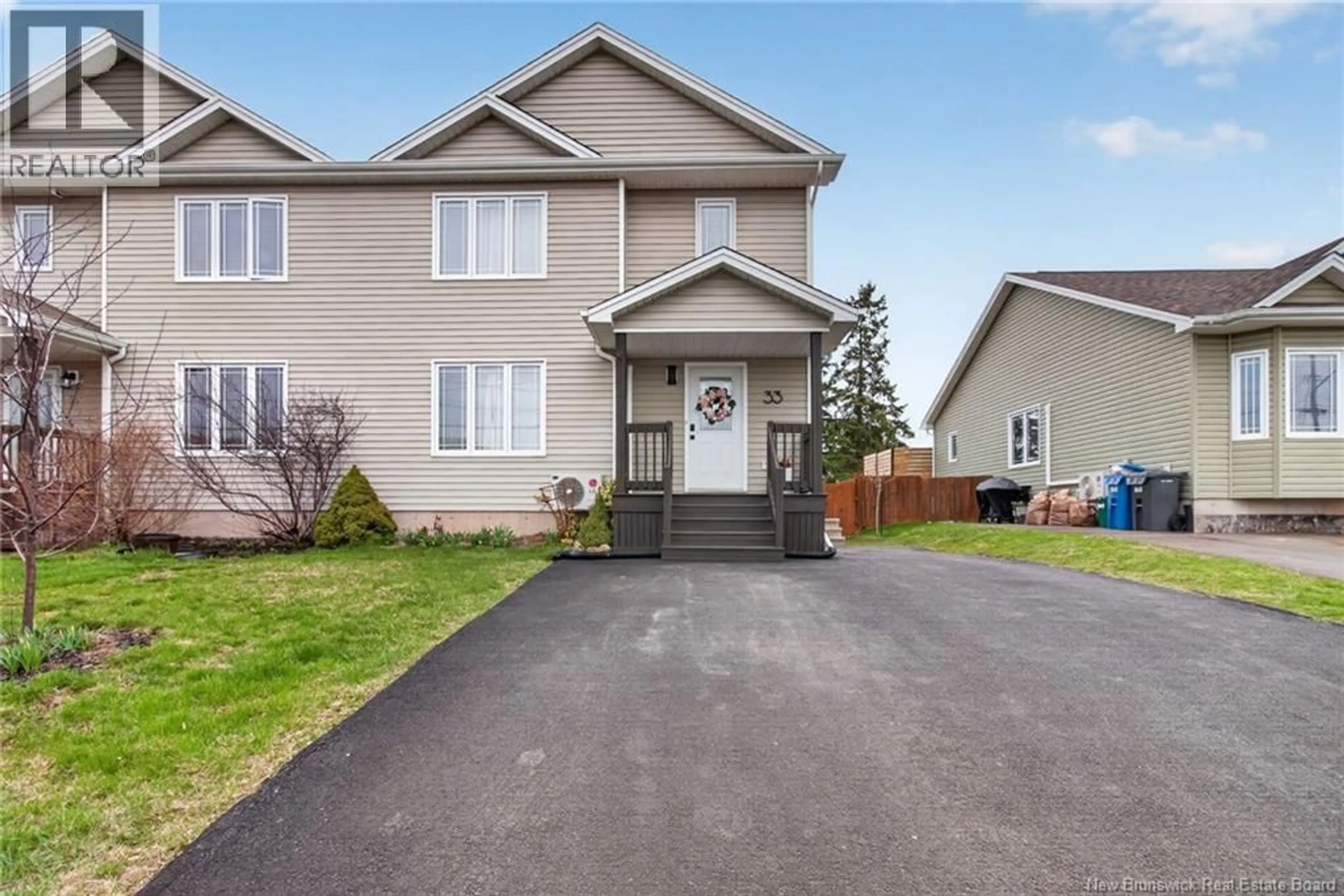 Home with vinyl exterior material, street for 33 MYRIAM CRESCENT, Moncton New Brunswick E1A0V4