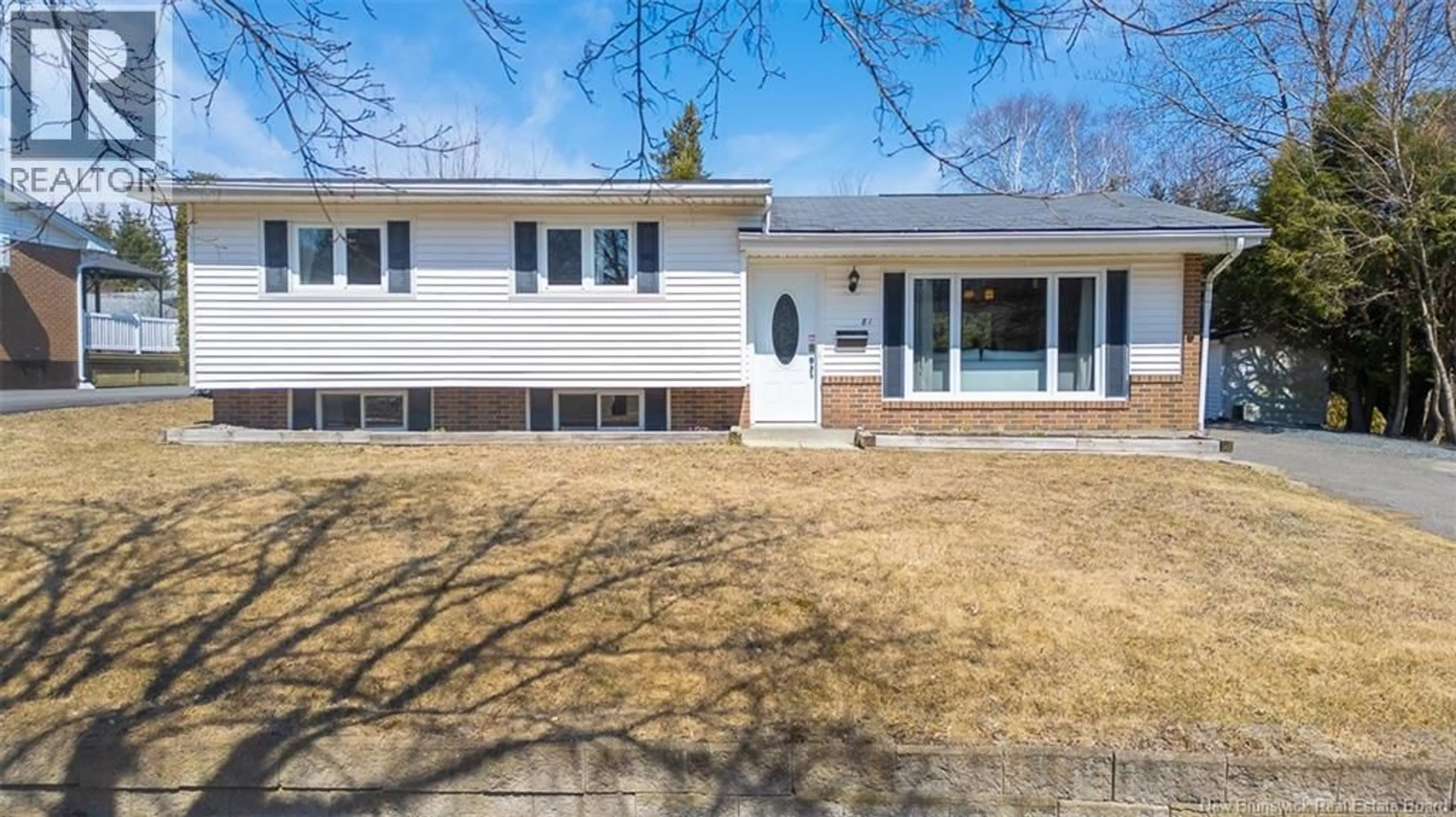 Home with vinyl exterior material, street for 81 MCNAIR DR, Fredericton New Brunswick E3B5J5
