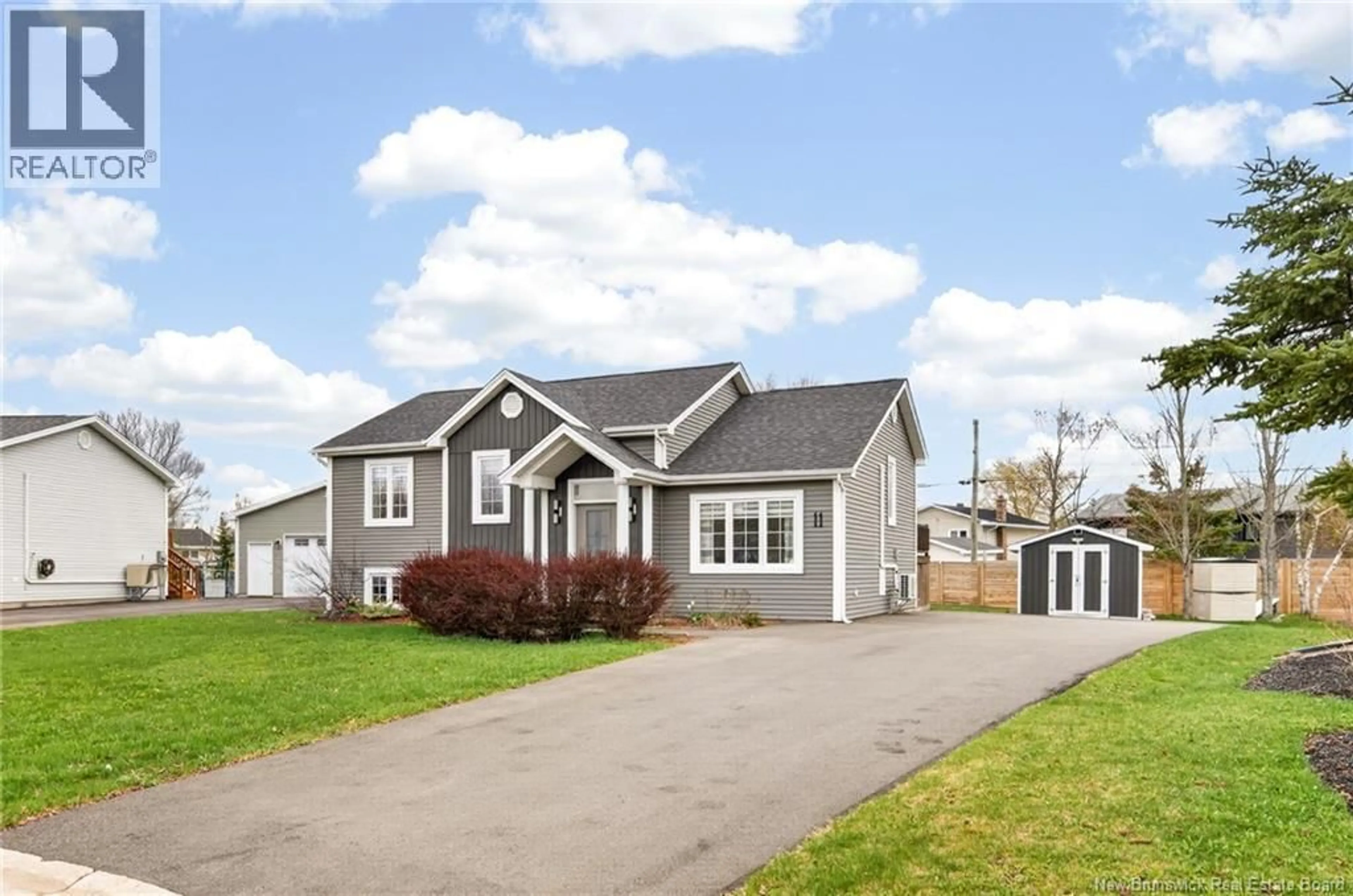 Home with vinyl exterior material, street for 11 DARLA COURT, Moncton New Brunswick E1A8B6
