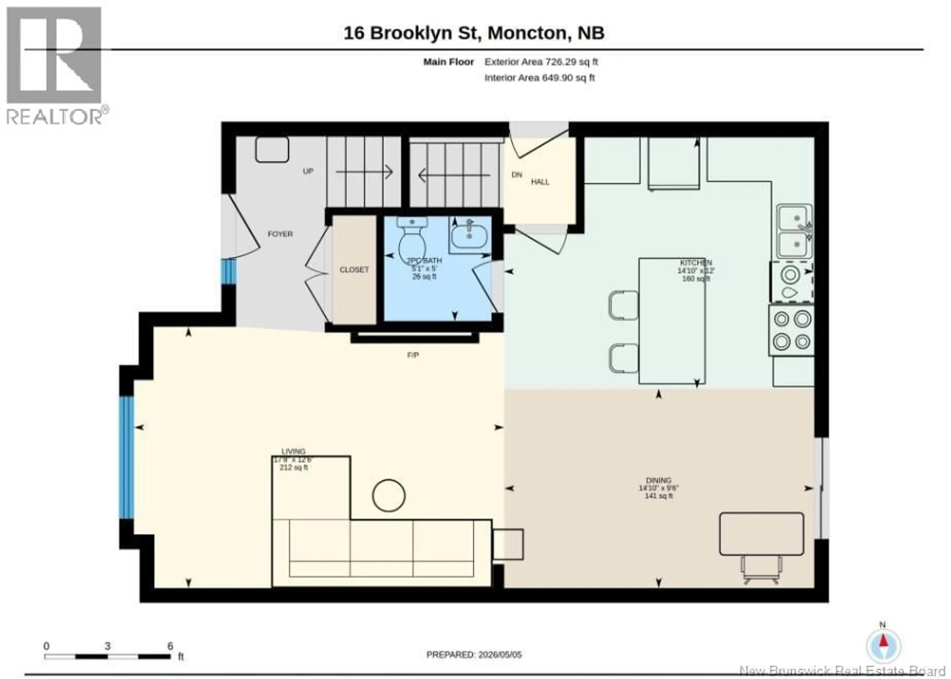 Floor plan for 16 BROOKLYN, Moncton New Brunswick E1A7E8