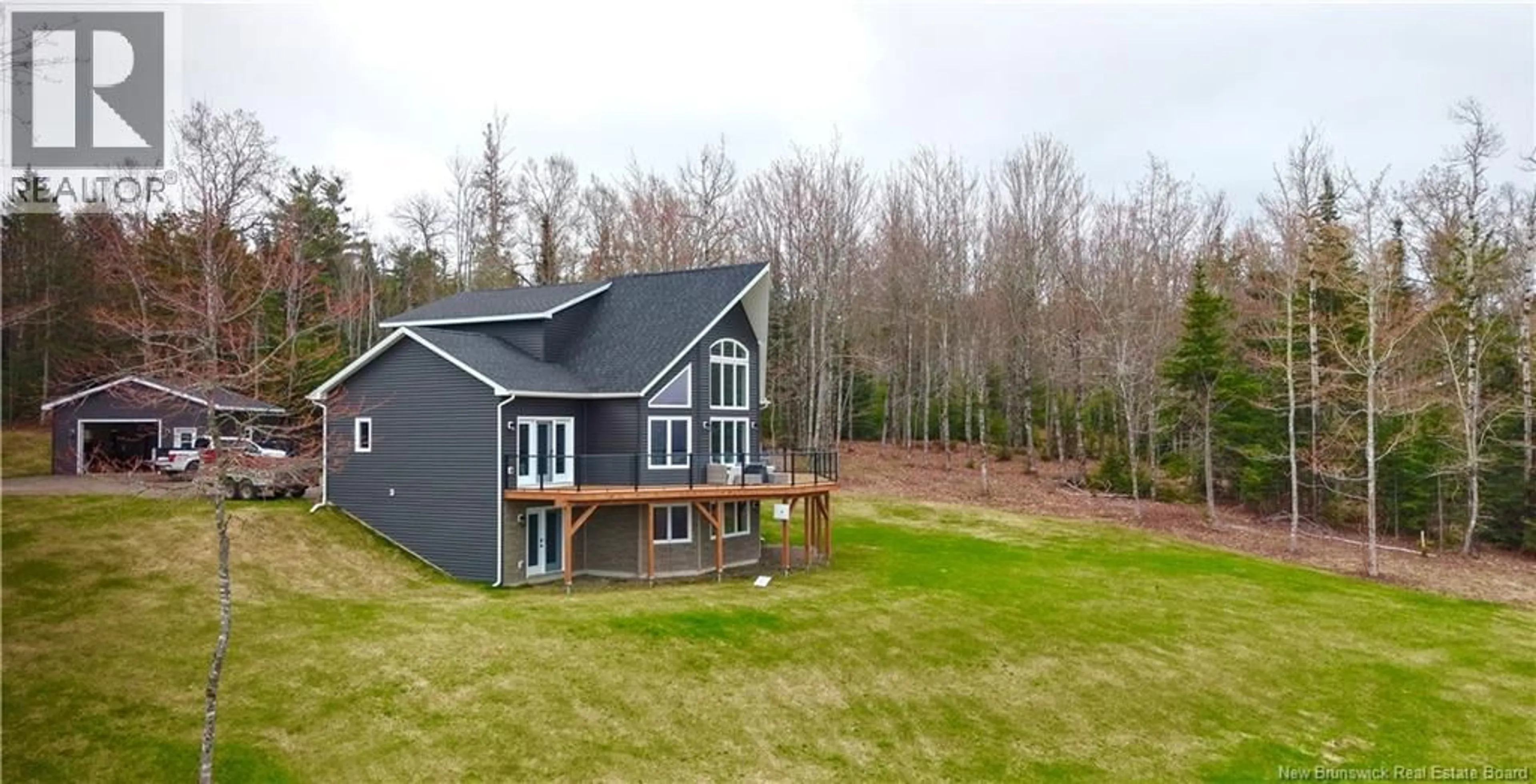 A pic from outside/outdoor area/front of a property/back of a property/a pic from drone, water/lake/river/ocean view for 16 OLD STAGE COACH ROAD, Anagance New Brunswick E4Z0J2