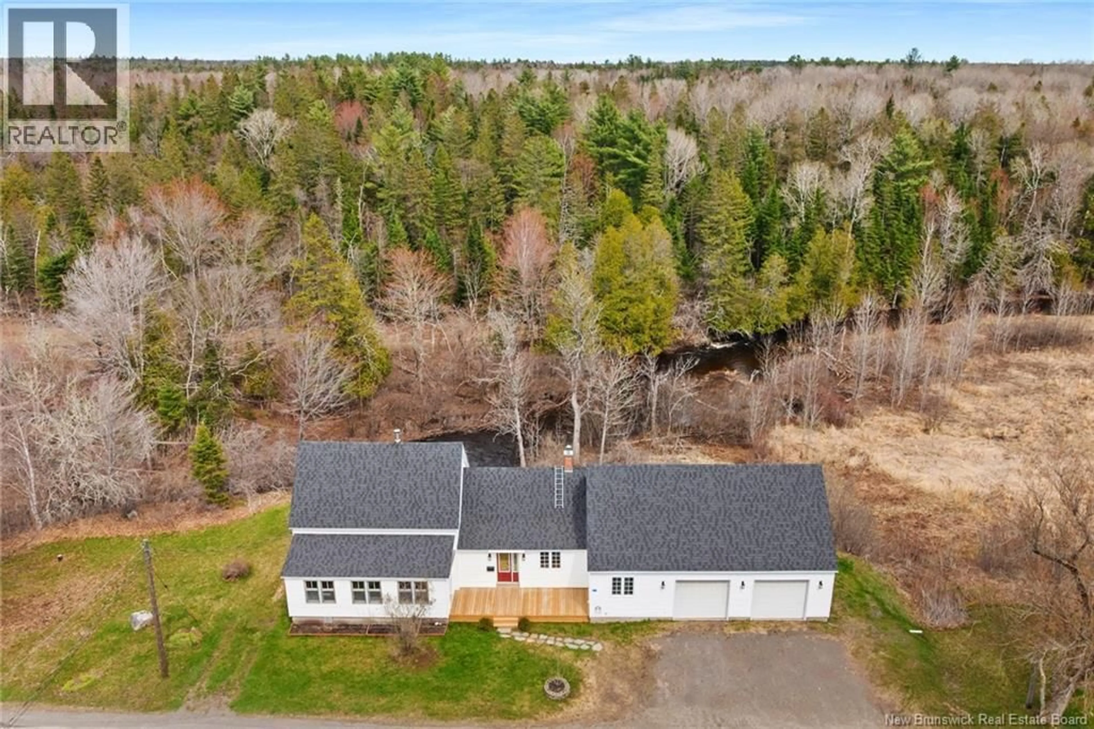 A pic from outside/outdoor area/front of a property/back of a property/a pic from drone, water/lake/river/ocean view for 57 PHILLIPS ROAD, Charters Settlement New Brunswick E3C1T7
