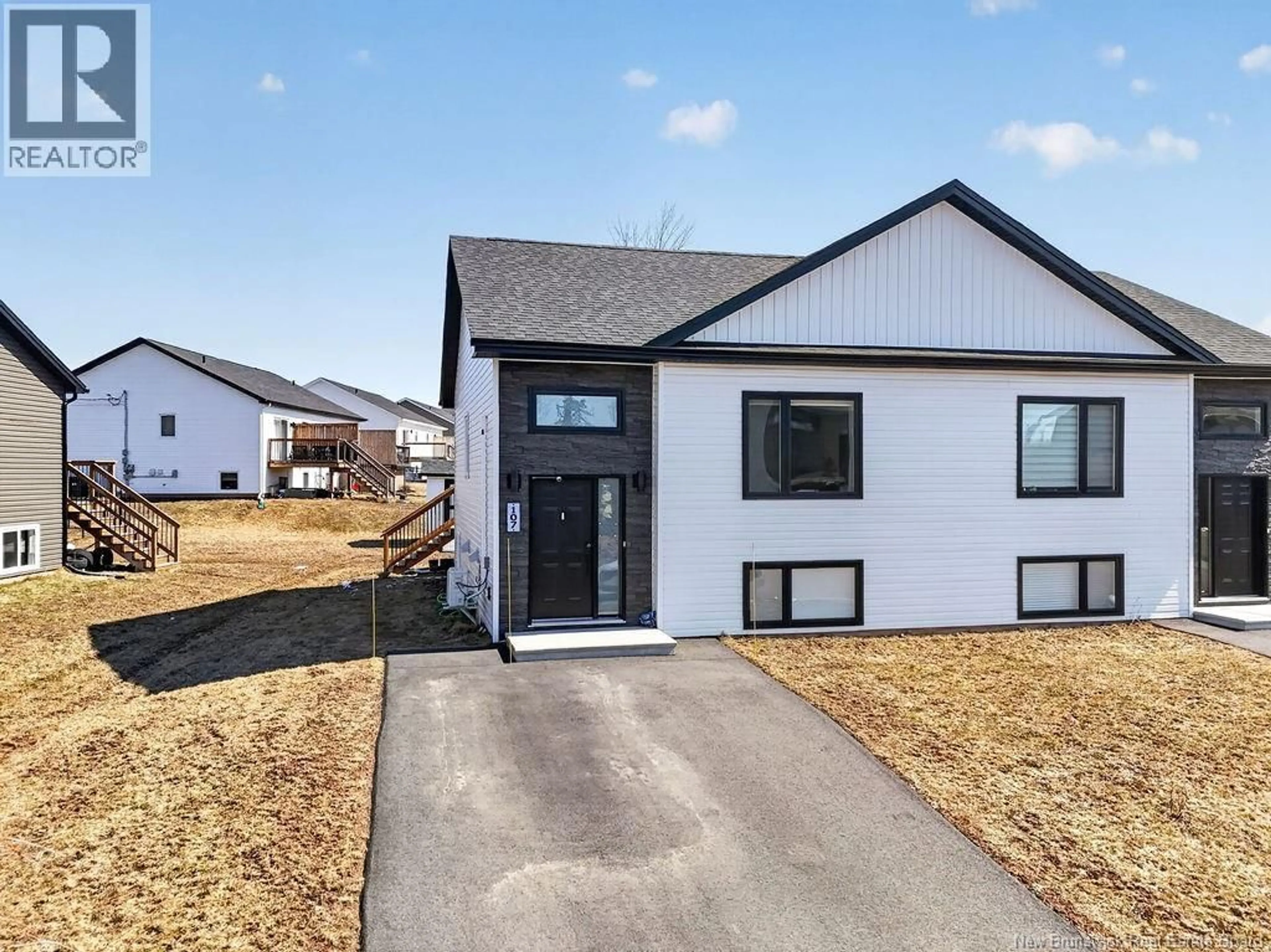 Home with vinyl exterior material, street for 107 FRANCFORT CRESCENT, Moncton New Brunswick E1G5W7