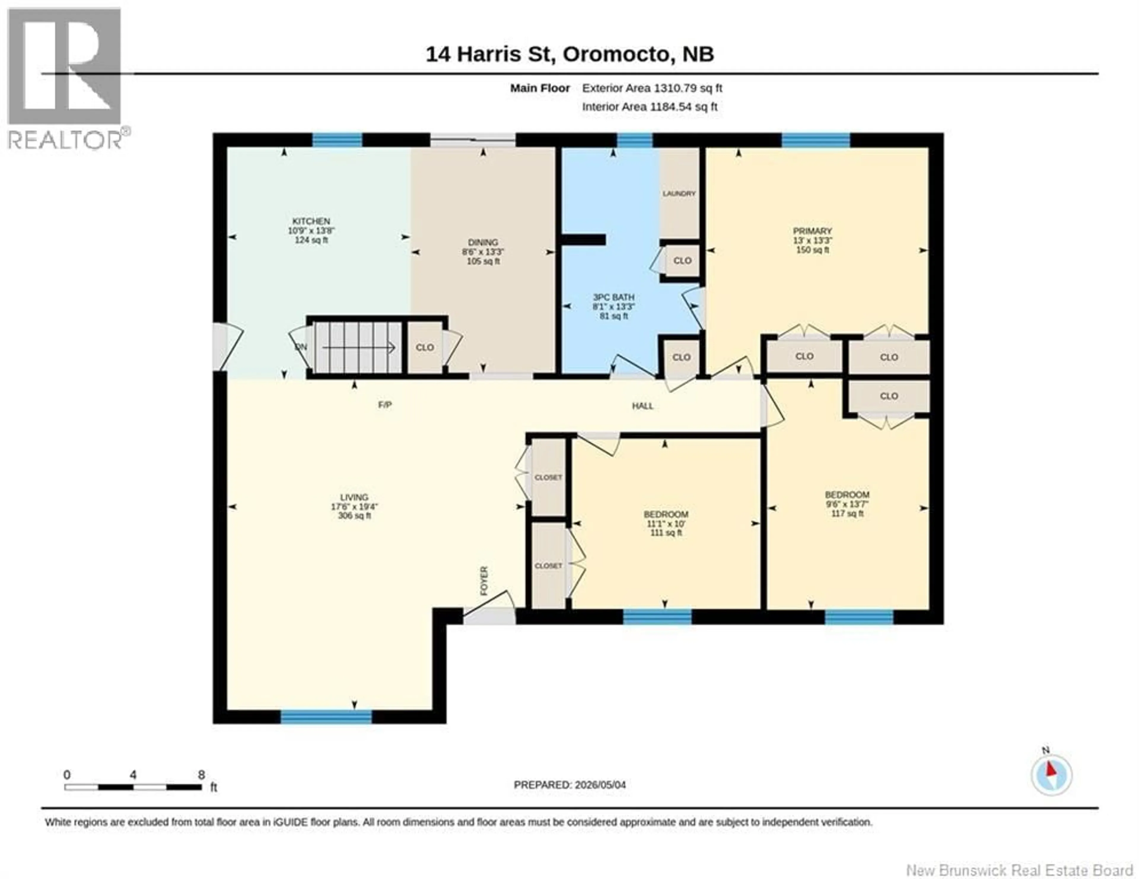 Floor plan for 14 HARRIS STREET, Oromocto New Brunswick E2V0A6