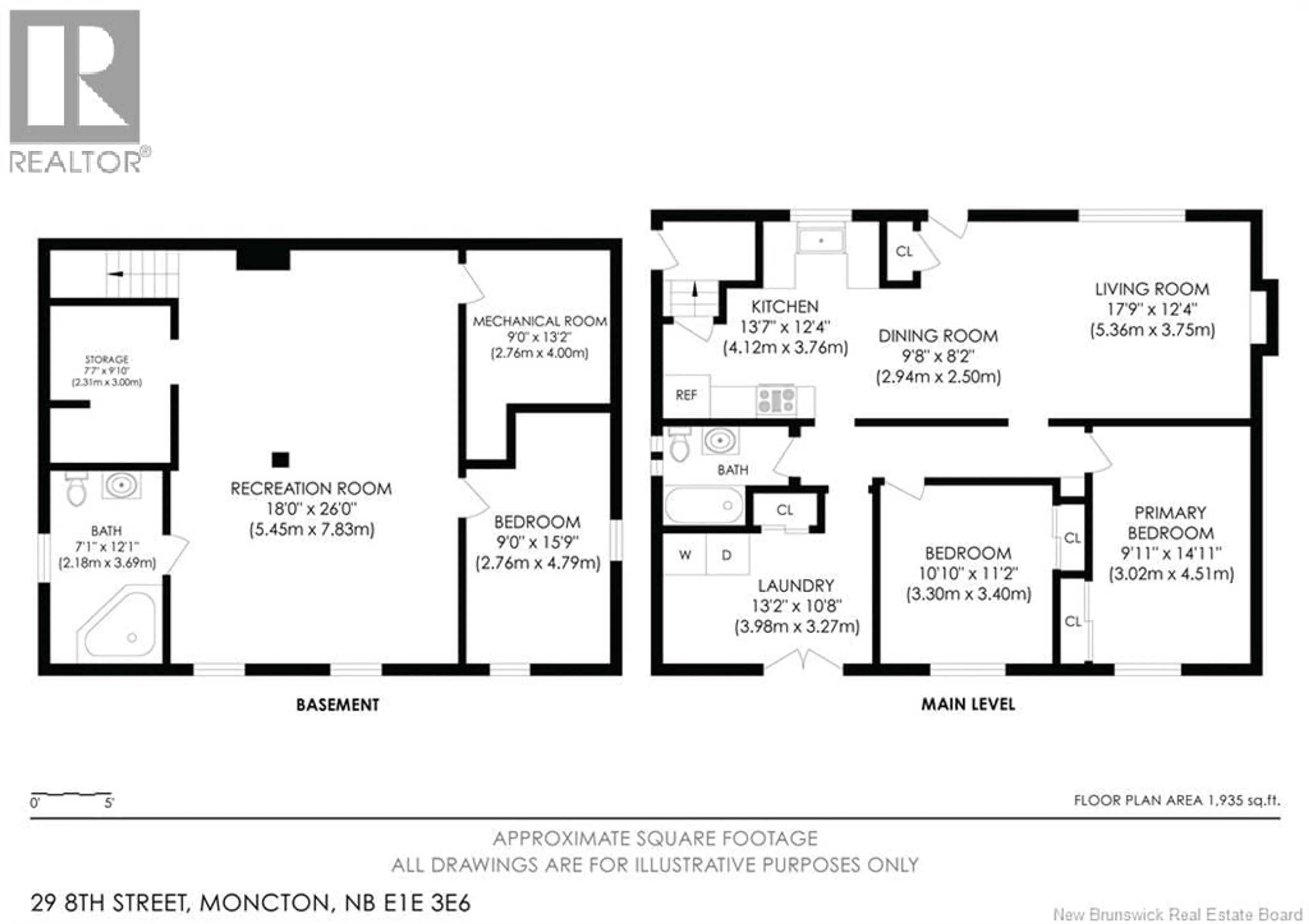 Floor plan for 29 EIGHTH STREET, Moncton New Brunswick E1E3E6