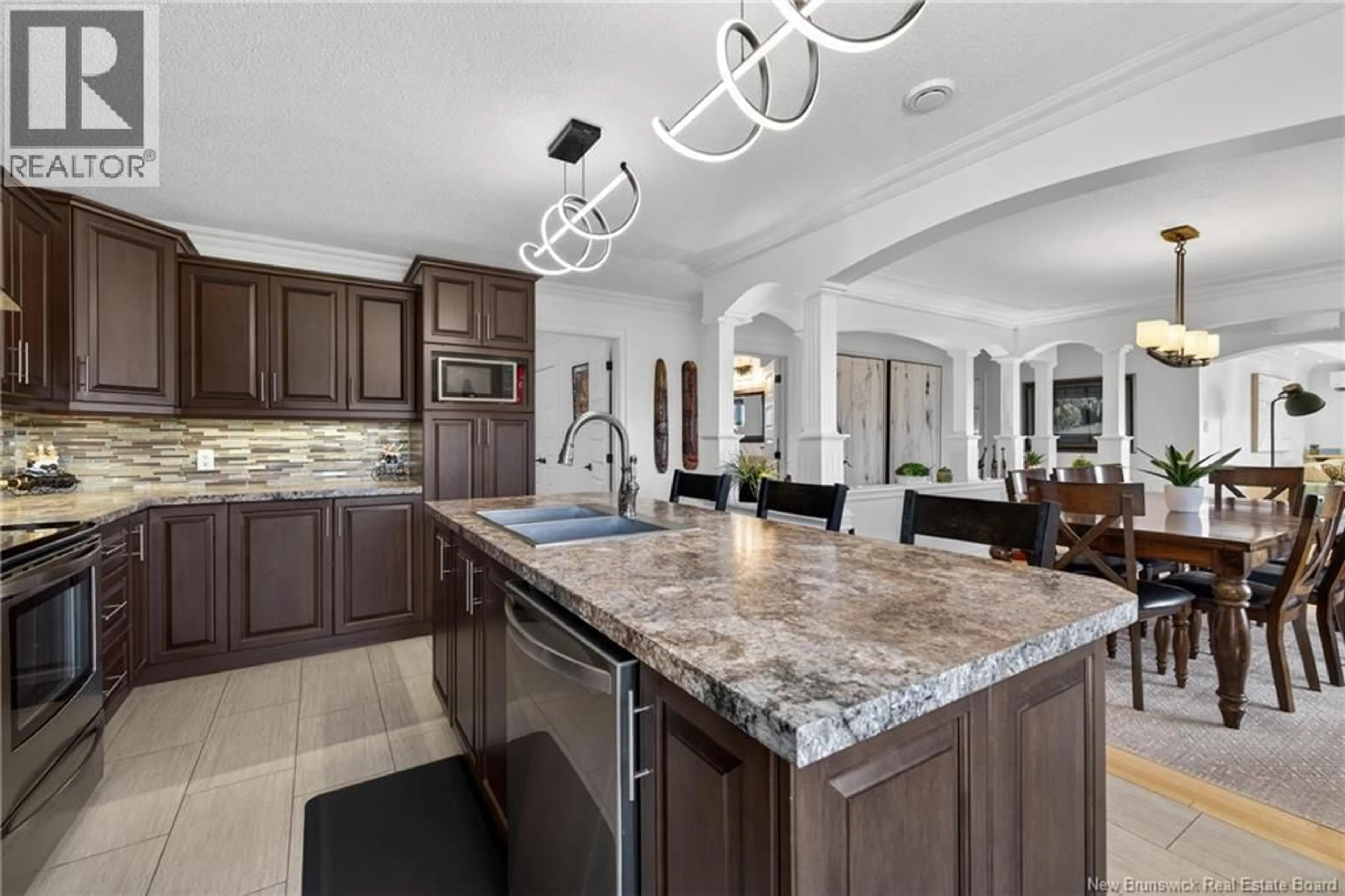 Open concept kitchen, ceramic/tile floor for 474 RUE ACADIE RUE, Grande-Anse New Brunswick E8N1E4