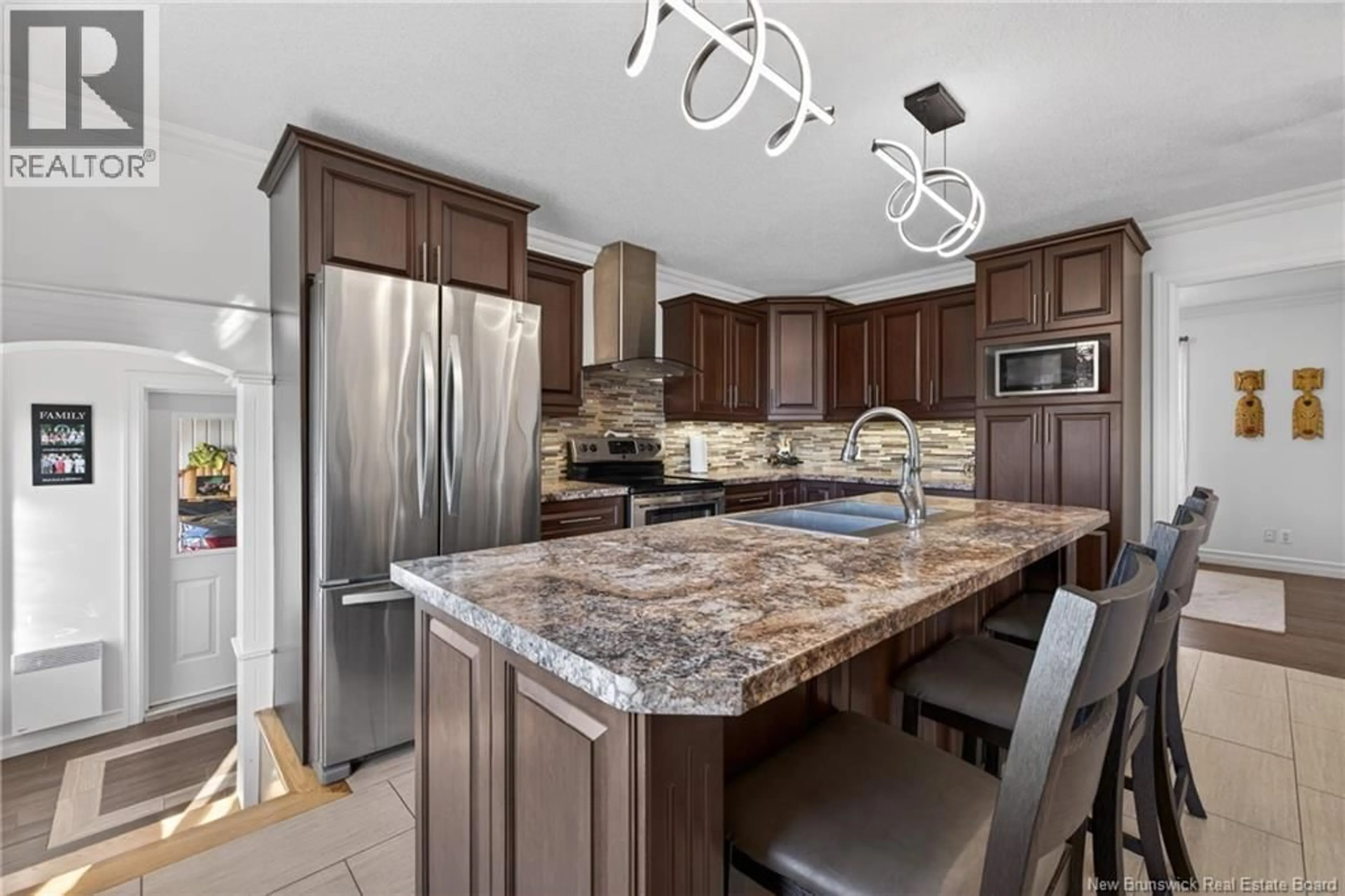 Open concept kitchen, ceramic/tile floor for 474 RUE ACADIE RUE, Grande-Anse New Brunswick E8N1E4
