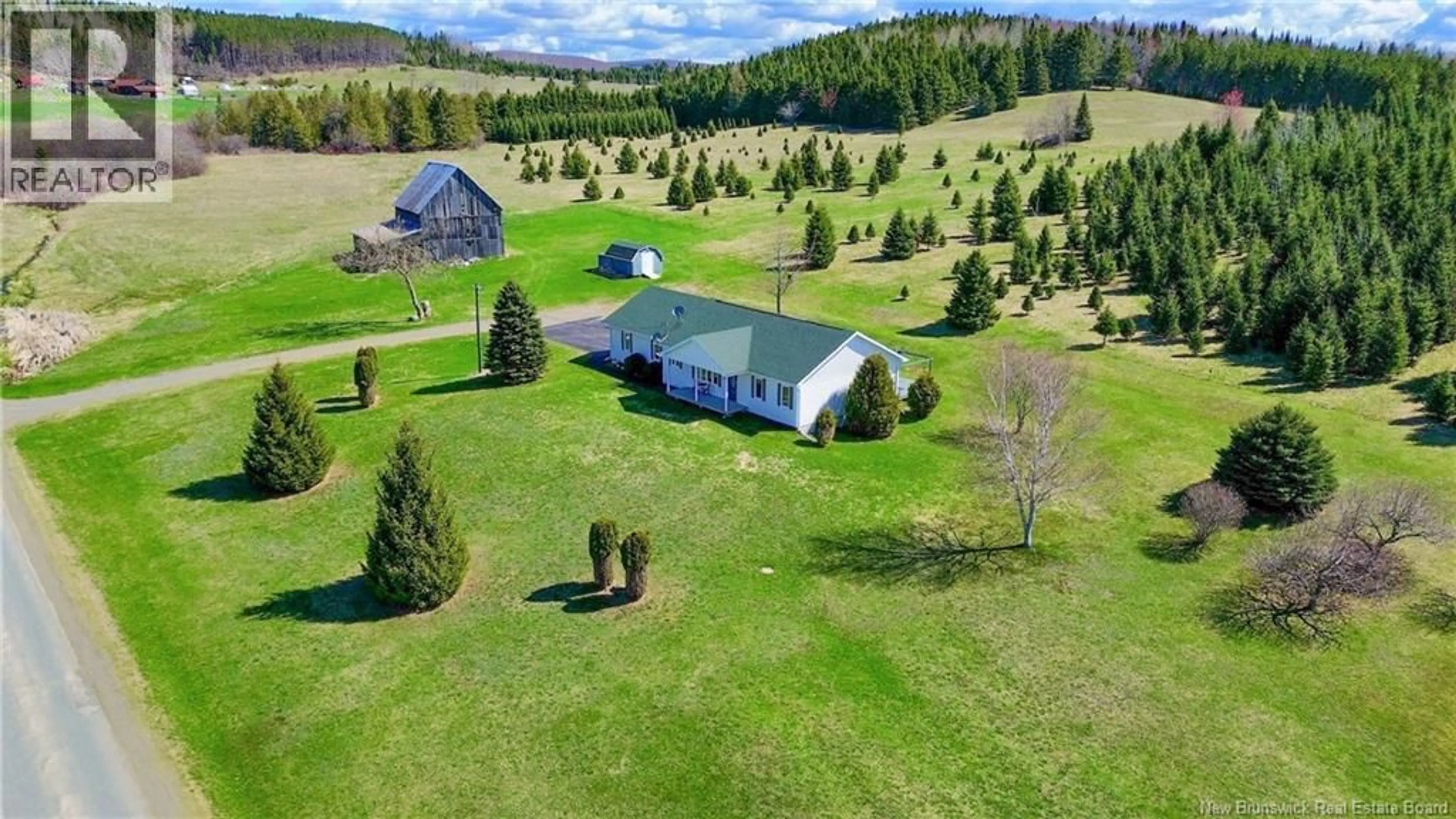 A pic from outside/outdoor area/front of a property/back of a property/a pic from drone, mountain view for 400 WEST GLASSVILLE ROAD, Glassville New Brunswick E7L1W4