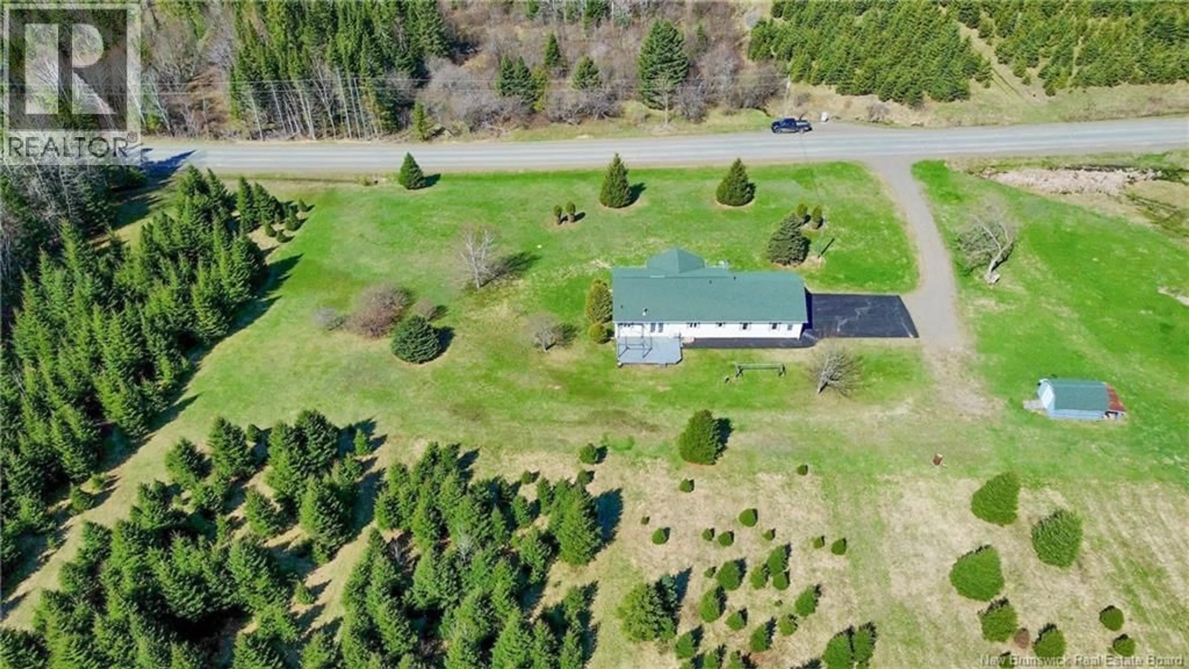 A pic from outside/outdoor area/front of a property/back of a property/a pic from drone, unknown for 400 WEST GLASSVILLE ROAD, Glassville New Brunswick E7L1W4
