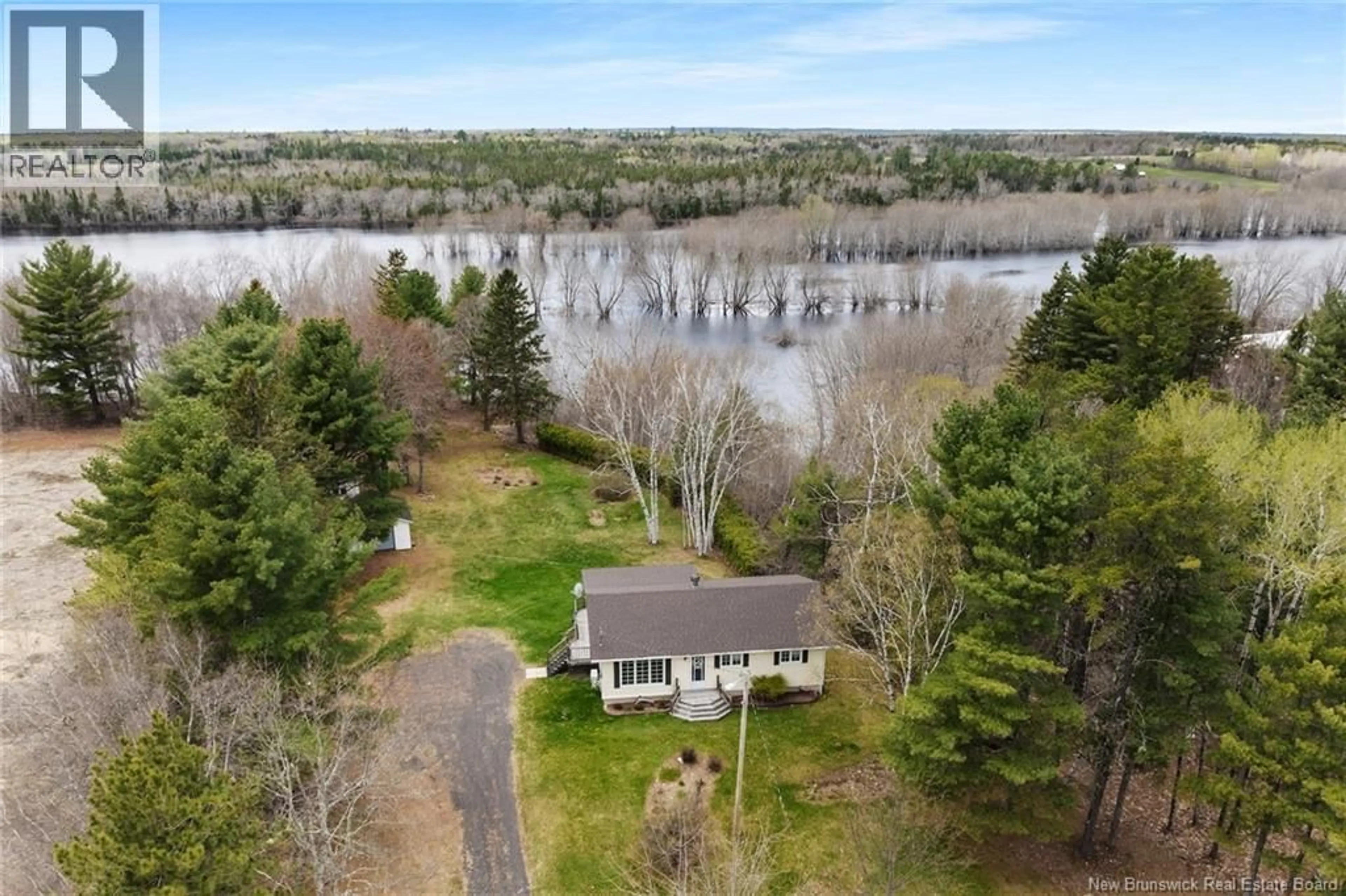 A pic from outside/outdoor area/front of a property/back of a property/a pic from drone, water/lake/river/ocean view for 4856 ROUTE 123, Chipman New Brunswick E4A2C1