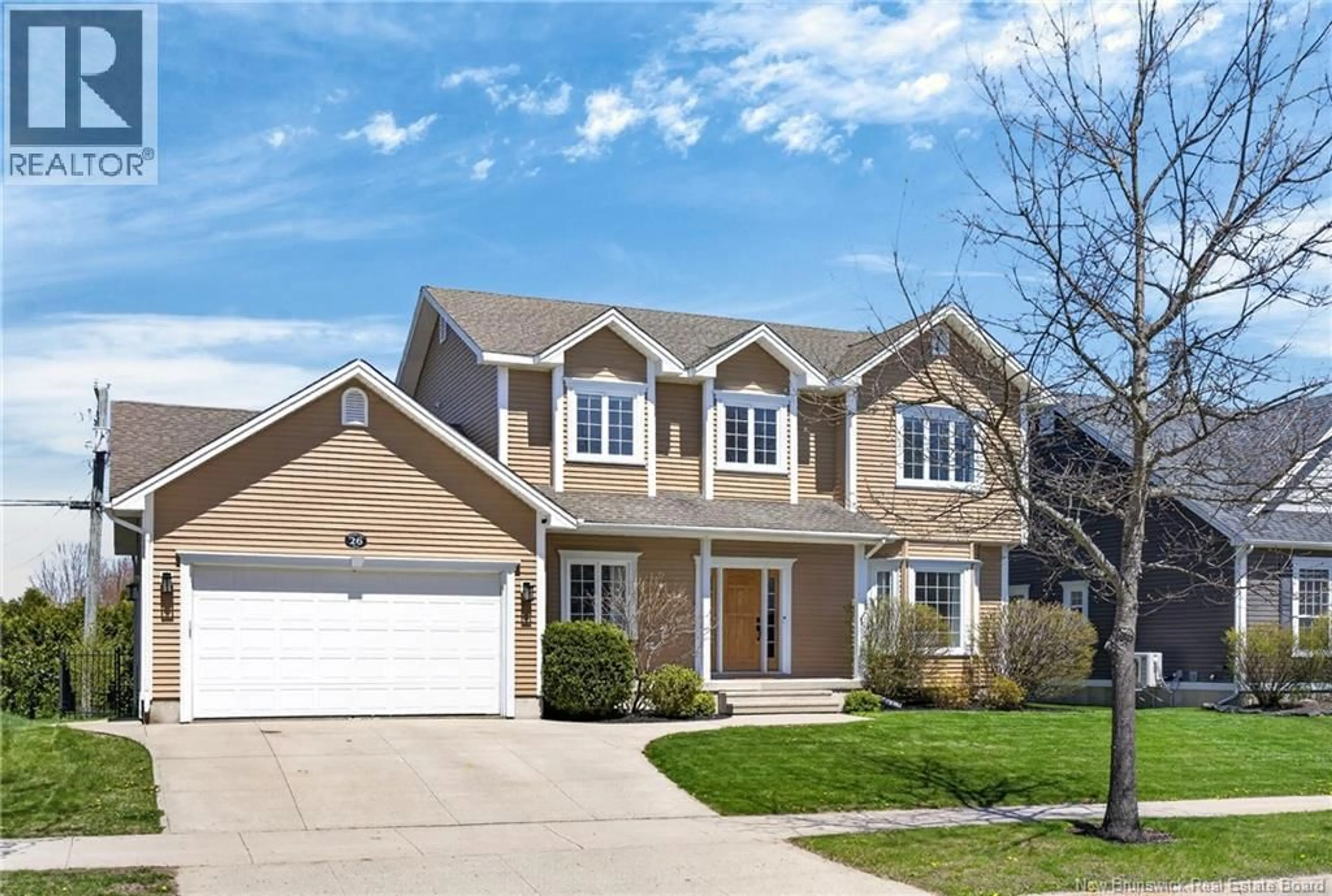 Home with vinyl exterior material, street for 26 MORNING GATE DRIVE, Fredericton New Brunswick E3B0G4