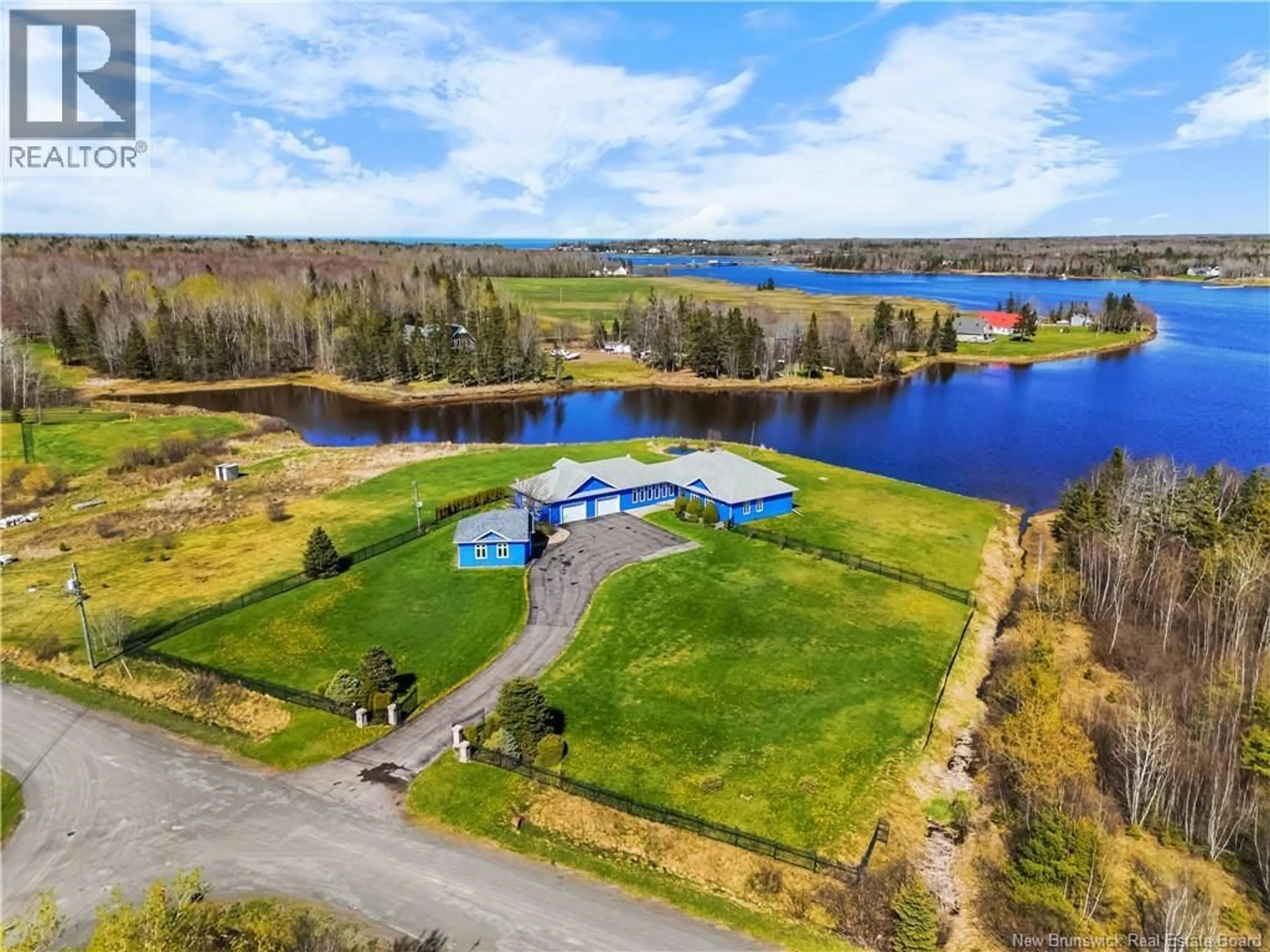 A pic from outside/outdoor area/front of a property/back of a property/a pic from drone, water/lake/river/ocean view for 46 CLEAR VIEW, Grand-Barachois New Brunswick E4P9B5
