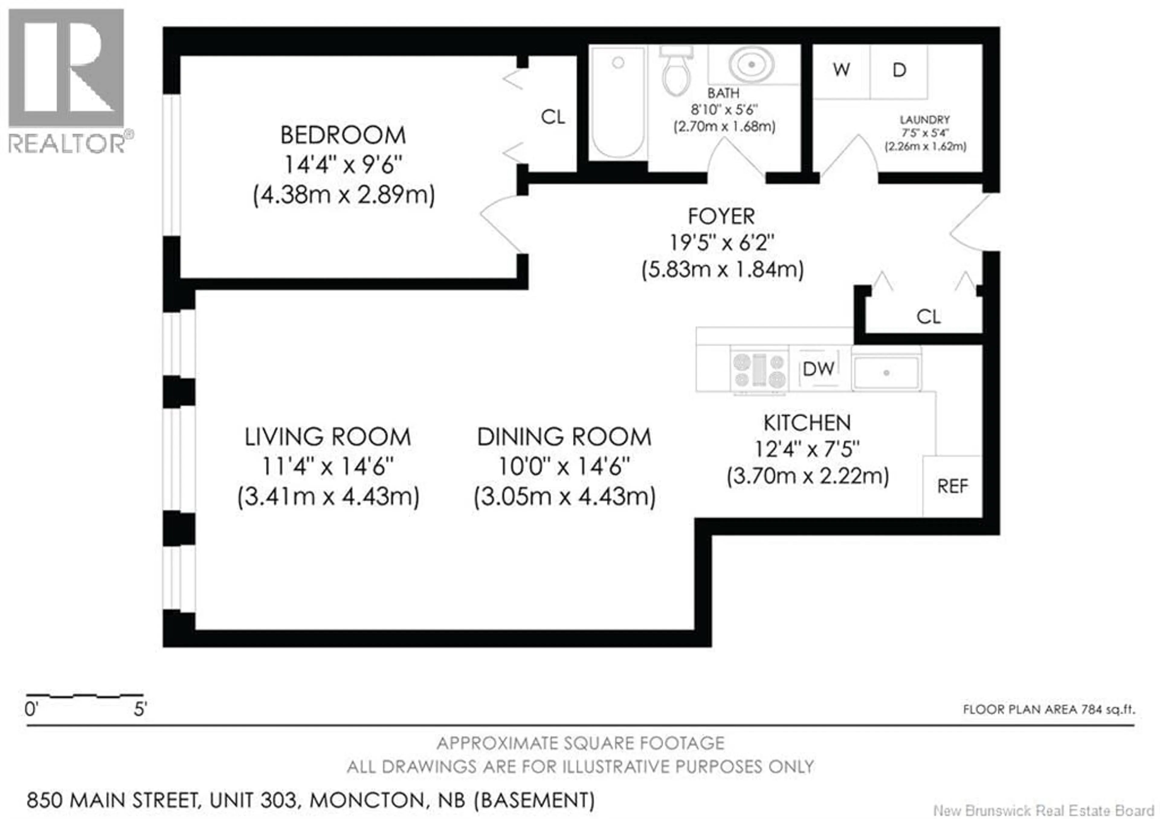 Floor plan for 302 - 850 MAIN STREET, Moncton New Brunswick E1C1G2