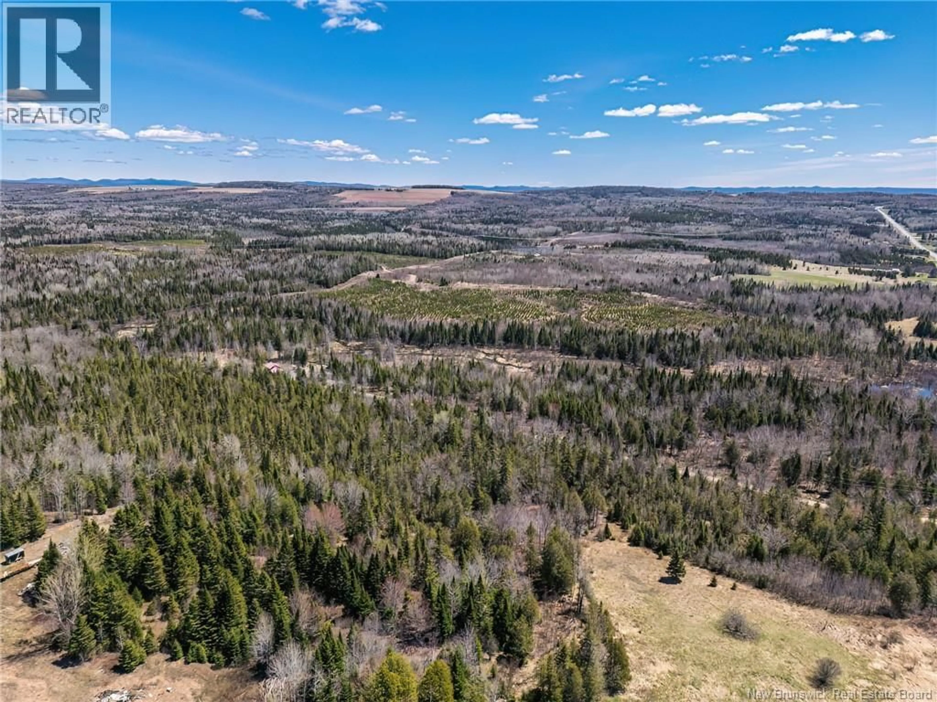 A pic from outside/outdoor area/front of a property/back of a property/a pic from drone, forest/trees view for 4124 ROUTE 108, Crombie Settlement New Brunswick E7G2R9