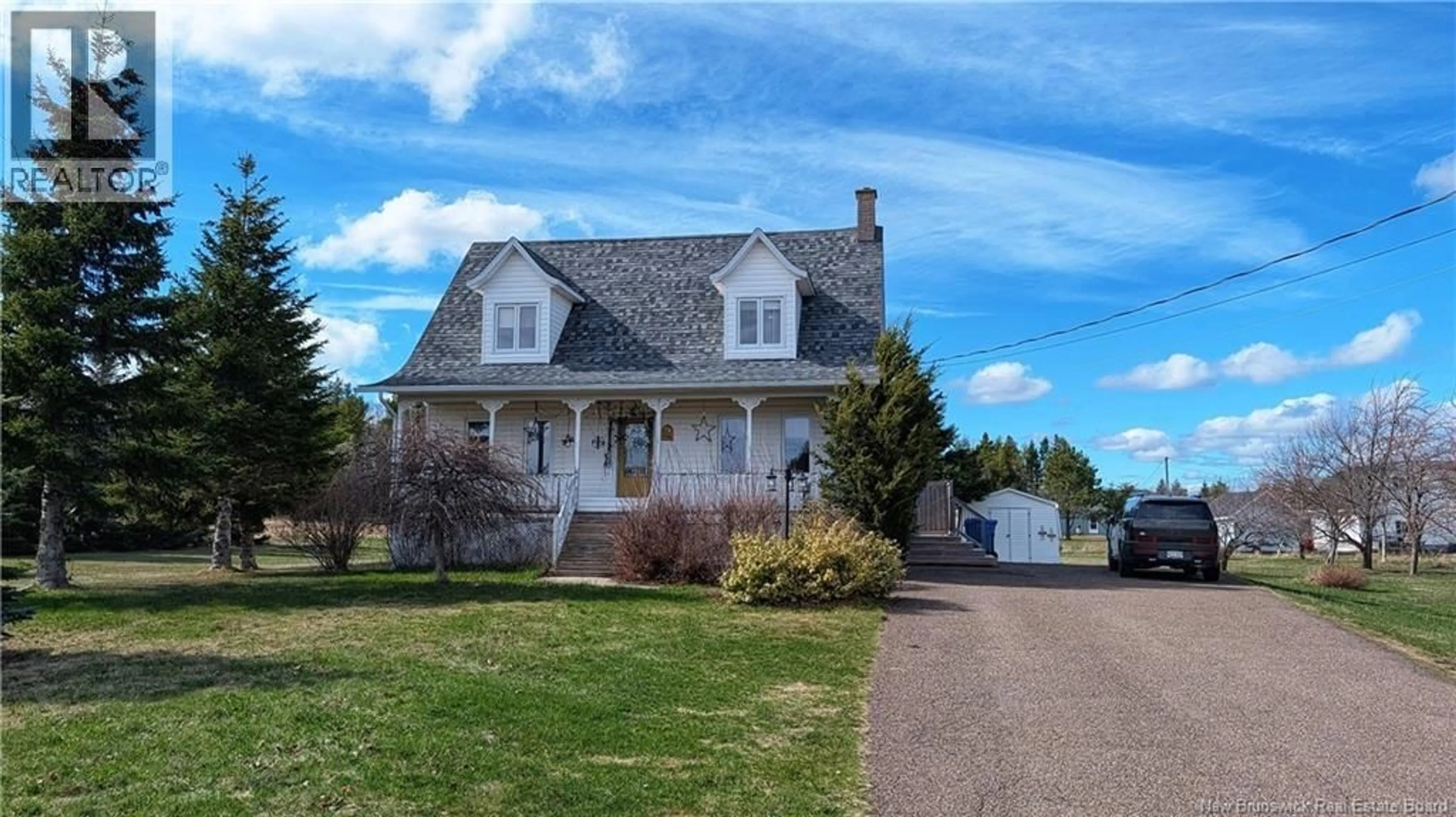 Home with vinyl exterior material, street for 739 CHEM. F X BRIDEAU, Saumarez New Brunswick E1X2L9