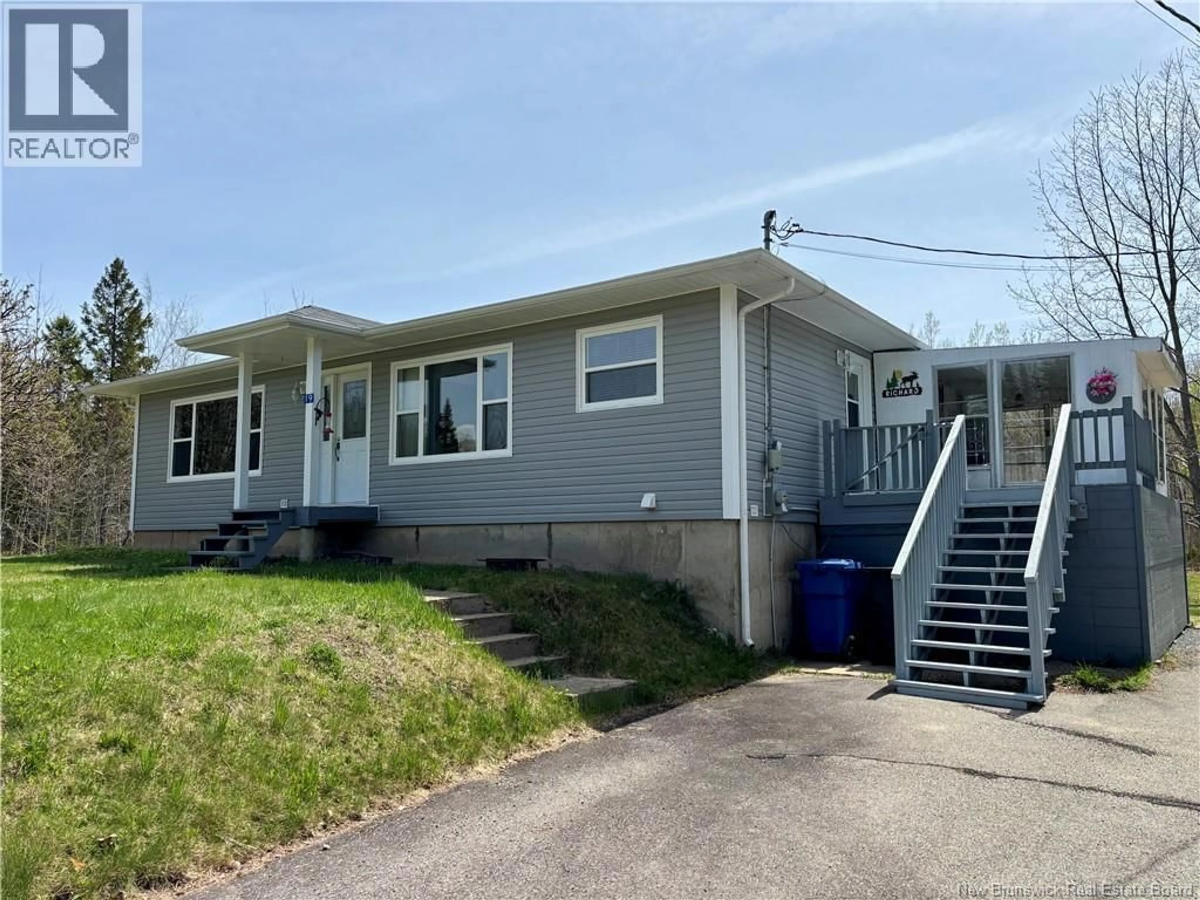 Home with vinyl exterior material, street for 19 TELLY ROAD, Beaver Brook New Brunswick E1V4S9