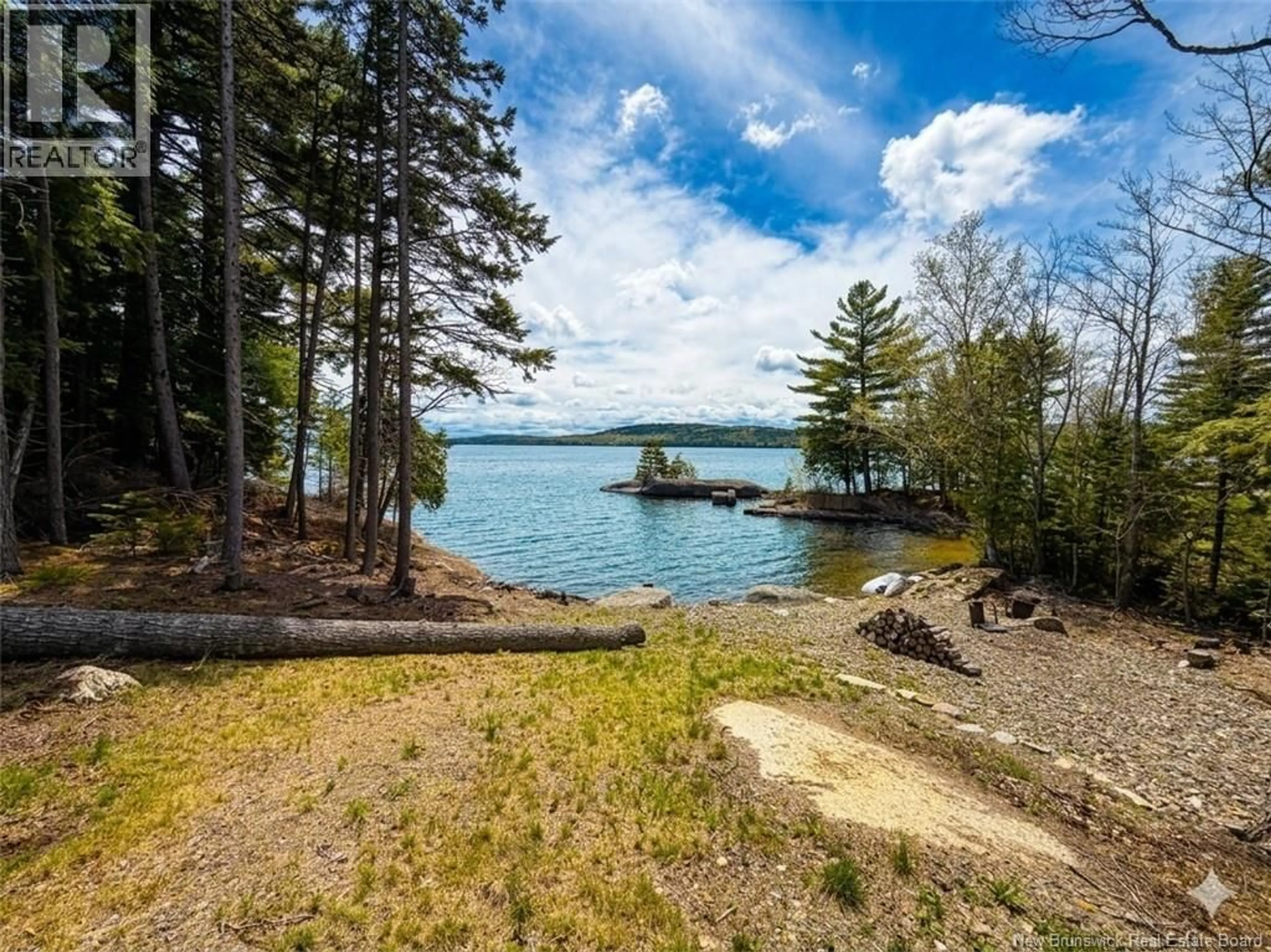 A pic from outside/outdoor area/front of a property/back of a property/a pic from drone, water/lake/river/ocean view for 0 DELONG LANE, Eel River Lake New Brunswick E6H0B5