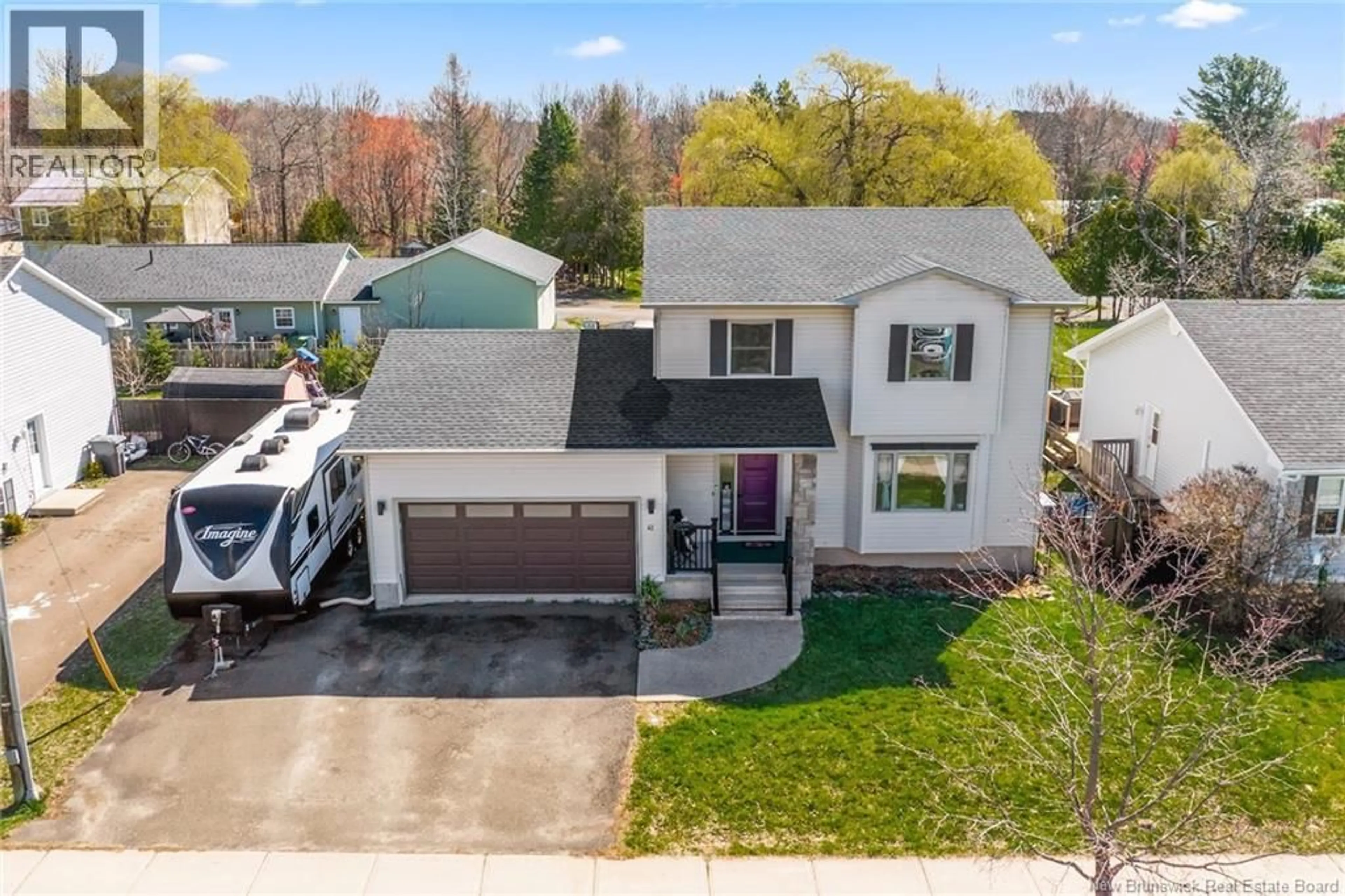 A pic from outside/outdoor area/front of a property/back of a property/a pic from drone, street for 42 REGIMENT CREEK AVENUE, Fredericton New Brunswick E3G9W2