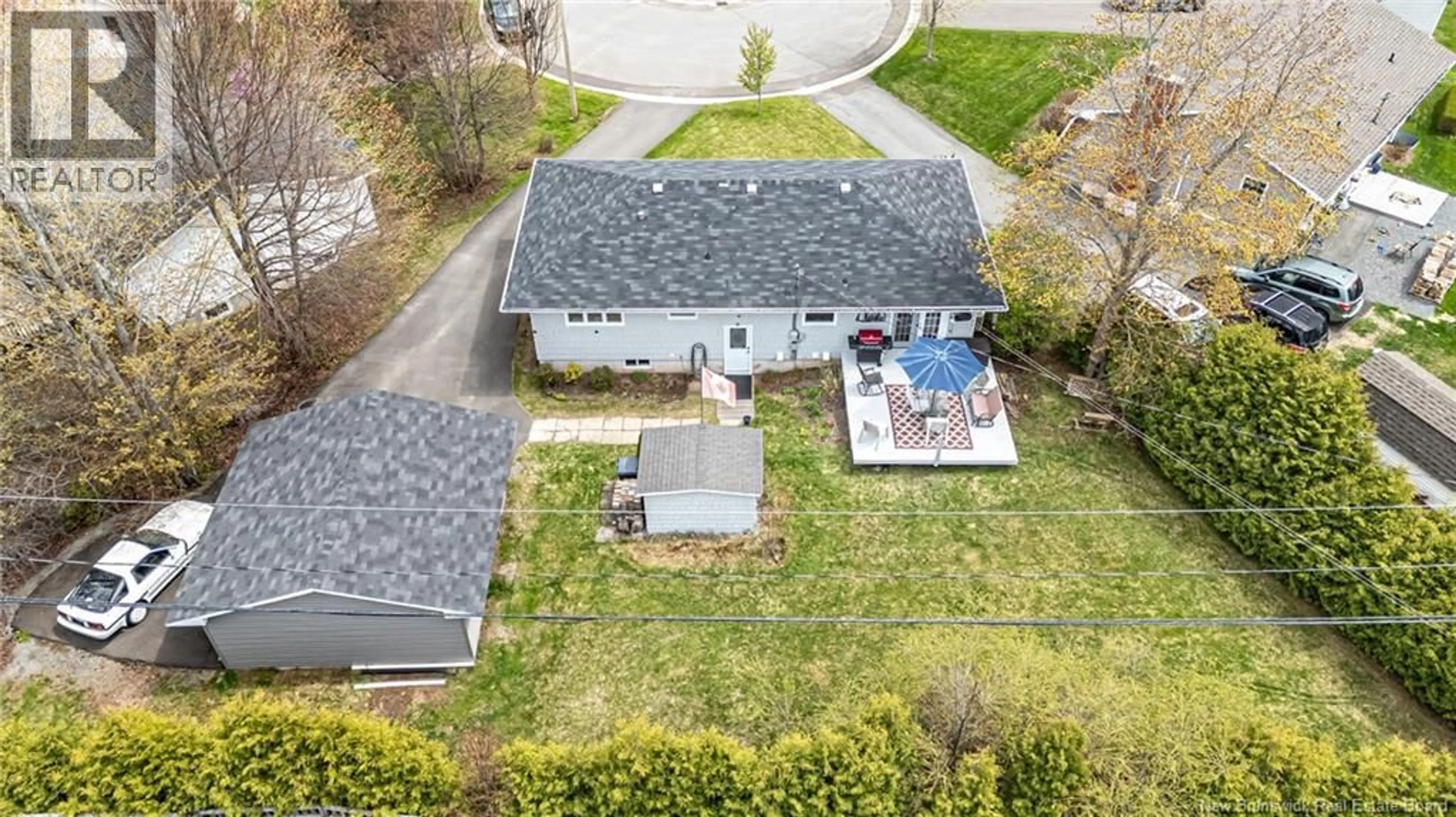 A pic from outside/outdoor area/front of a property/back of a property/a pic from drone, street for 60 DOYLE COURT, Fredericton New Brunswick E3B5T3