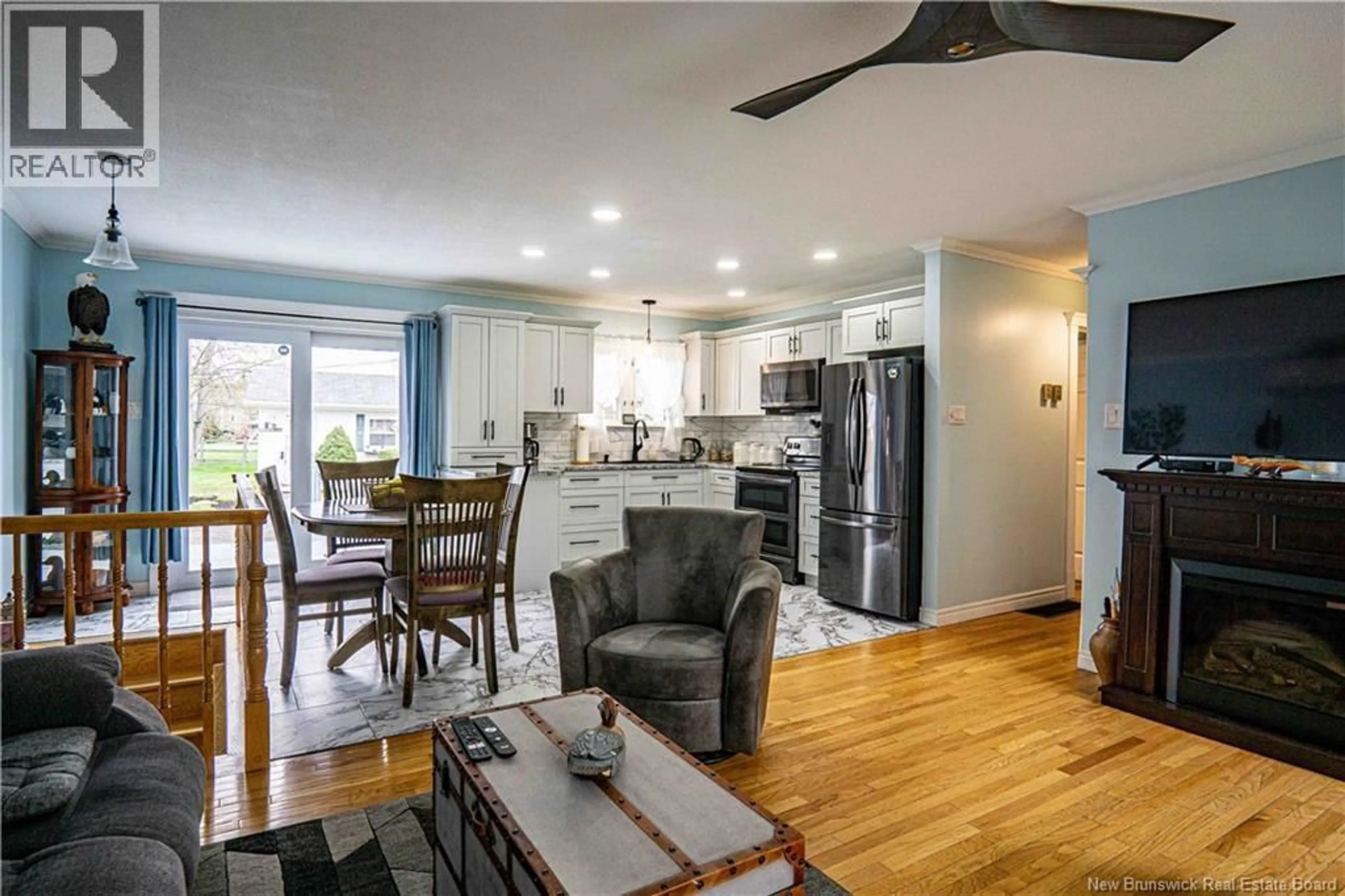Open concept kitchen, wood/laminate floor for 10 DAULPHIN DRIVE, Fredericton New Brunswick E3A4P5