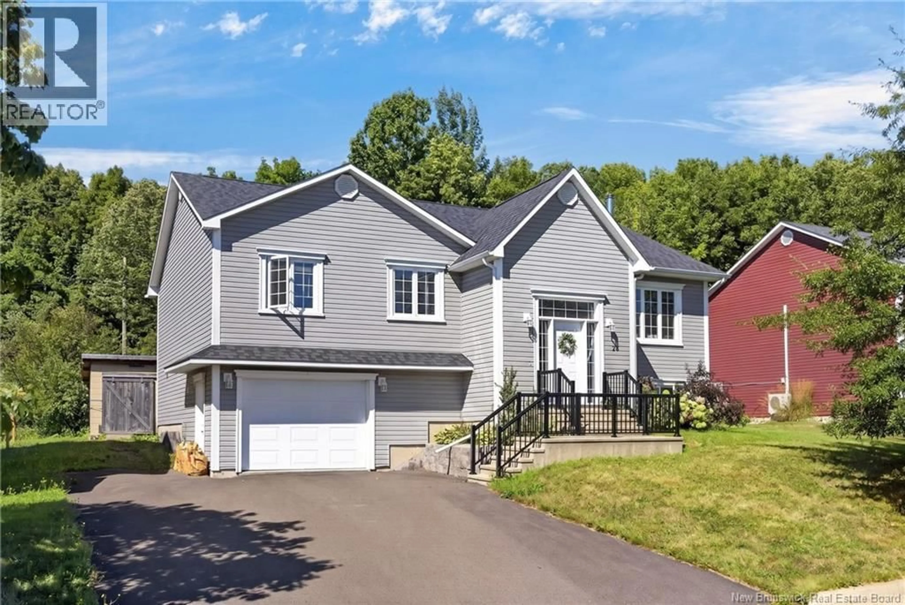 Home with vinyl exterior material, street for 28 BRANDON COURT, Fredericton New Brunswick E3G0X5