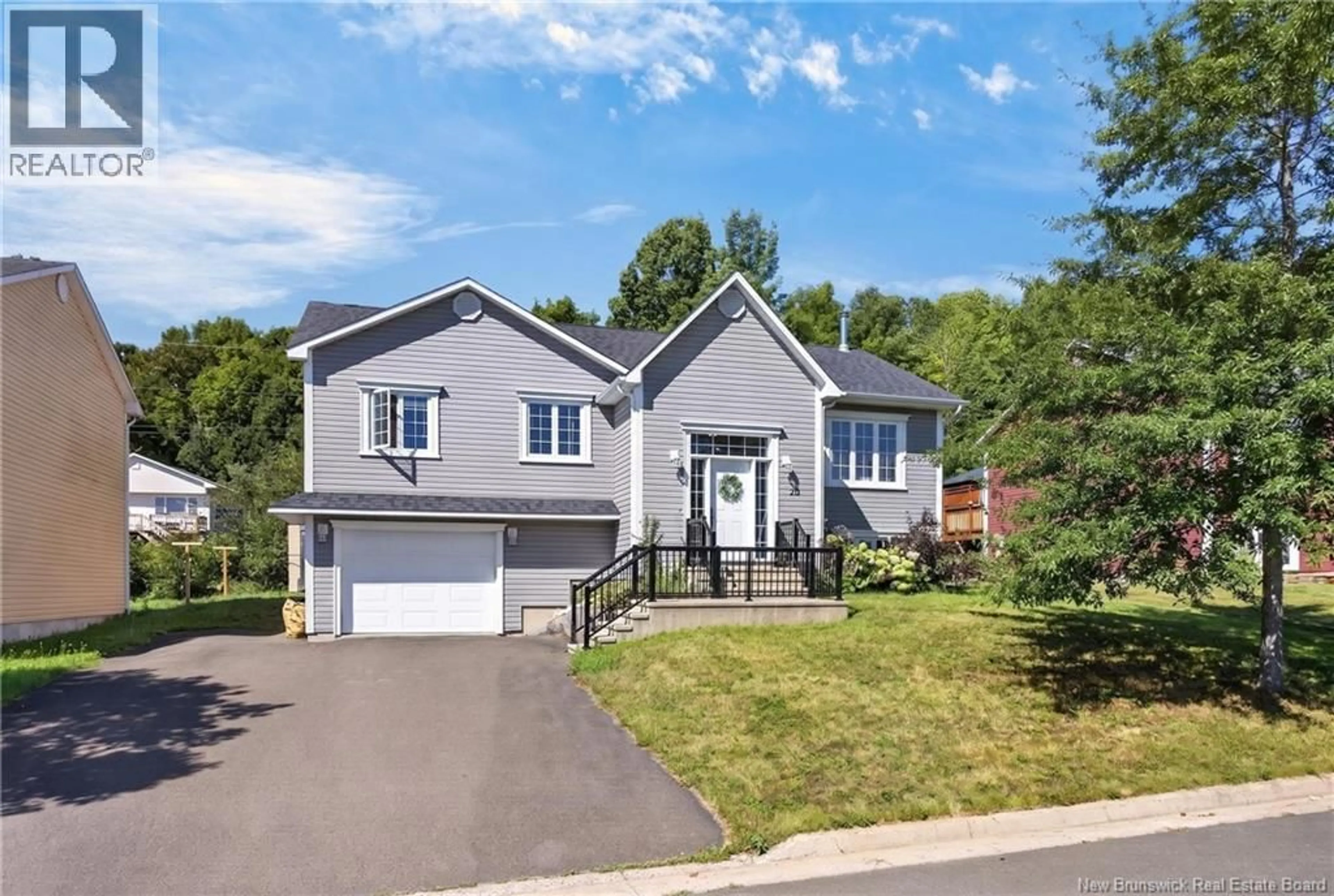 Home with vinyl exterior material, street for 28 BRANDON COURT, Fredericton New Brunswick E3G0X5