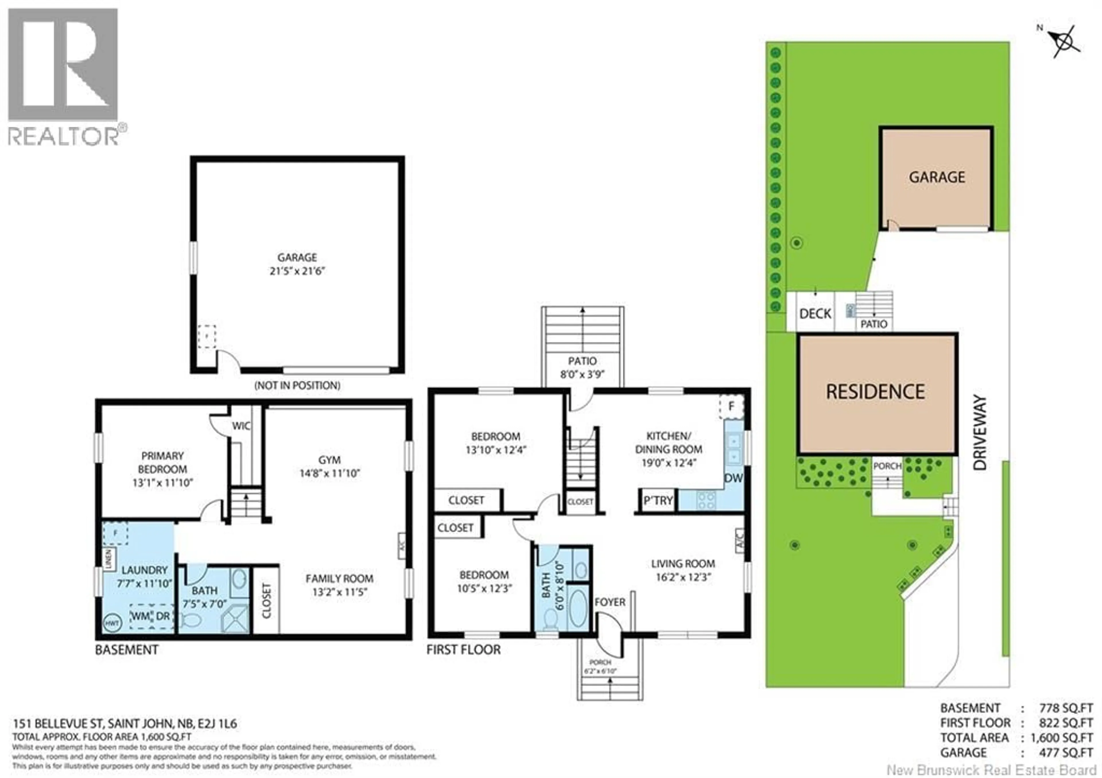 Floor plan for 151 BELLEVUE STREET, Saint John New Brunswick E2J1L6