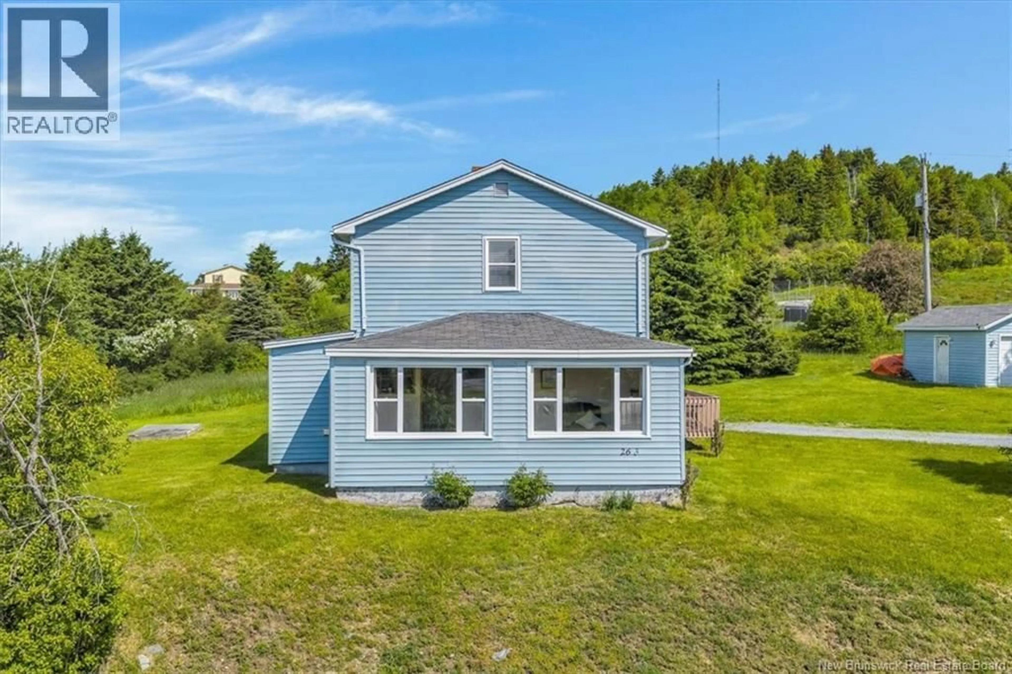 A pic from outside/outdoor area/front of a property/back of a property/a pic from drone, water/lake/river/ocean view for 263 GOLDEN GROVE ROAD, Saint John New Brunswick E2H1X3