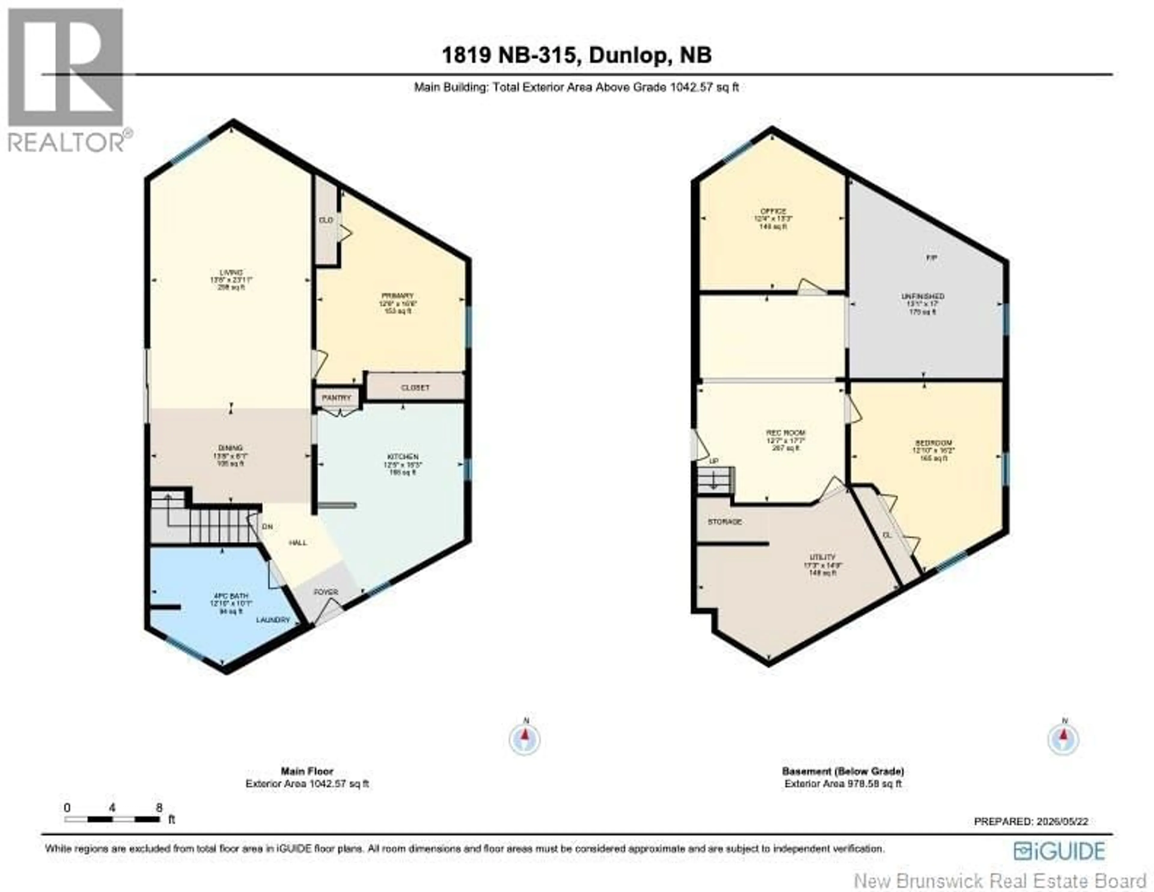 Floor plan for 1819 ROUTE 315, Dunlop New Brunswick E8K2K7