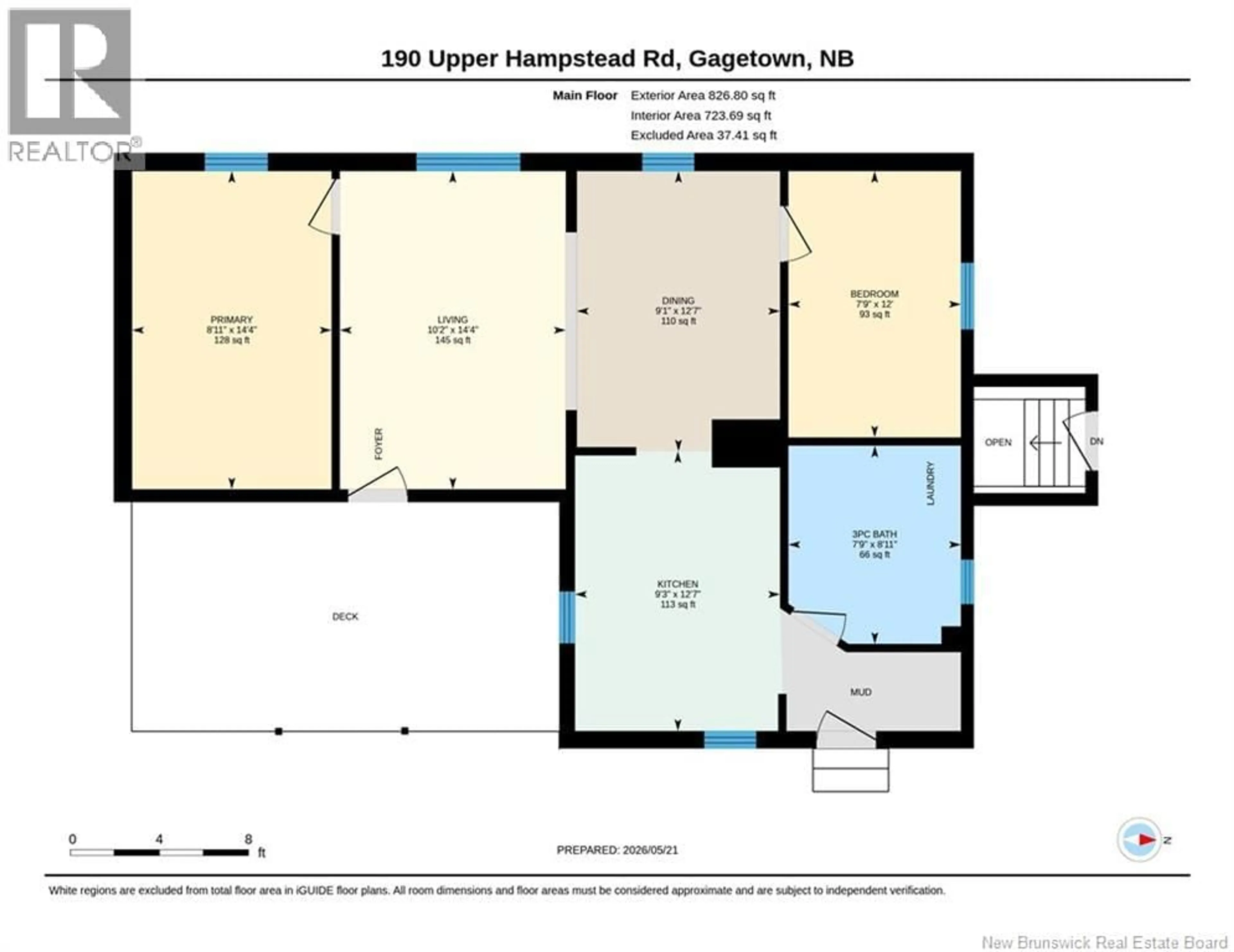 Floor plan for 190 UPPER HAMPSTEAD ROAD, Gagetown New Brunswick E5M1W1