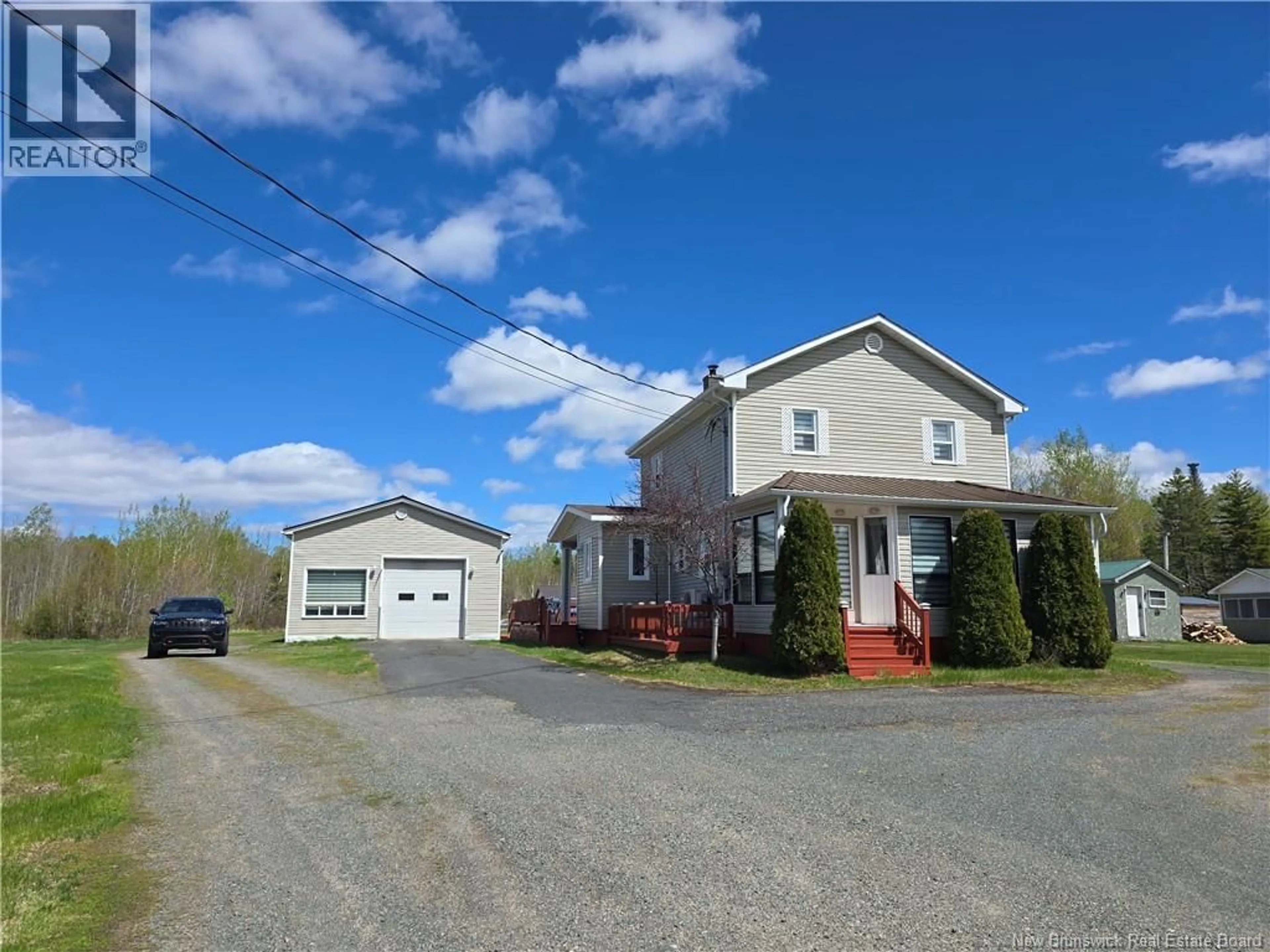 A pic from outside/outdoor area/front of a property/back of a property/a pic from drone, street for 4373 ROUTE 134, Allardville New Brunswick E8L1G7