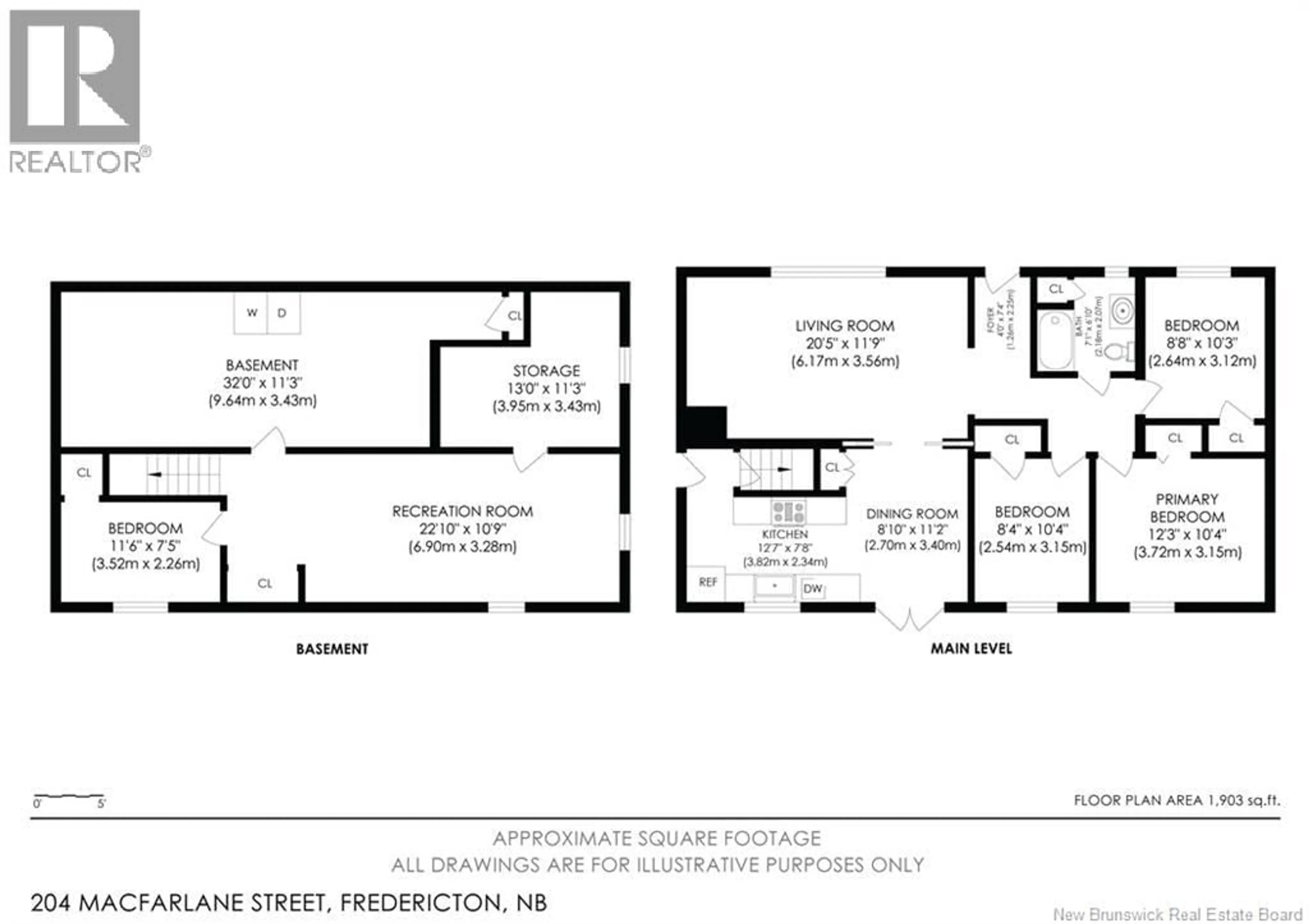 Floor plan for 204 MACFARLANE STREET, Fredericton New Brunswick E3A1V6