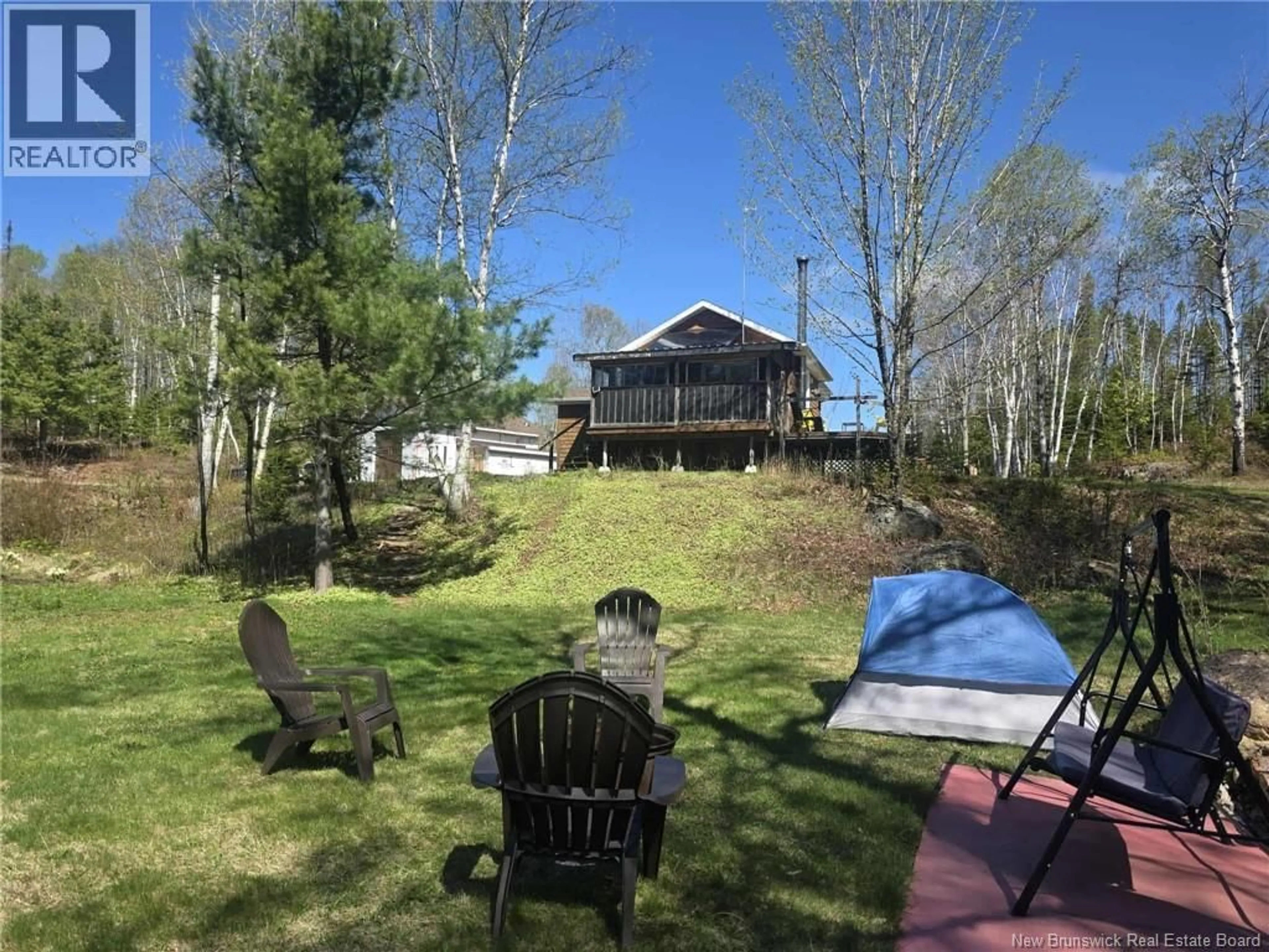 A pic from outside/outdoor area/front of a property/back of a property/a pic from drone, water/lake/river/ocean view for 2398 DES TROIS CANTONS, Sormany New Brunswick E8K3B7