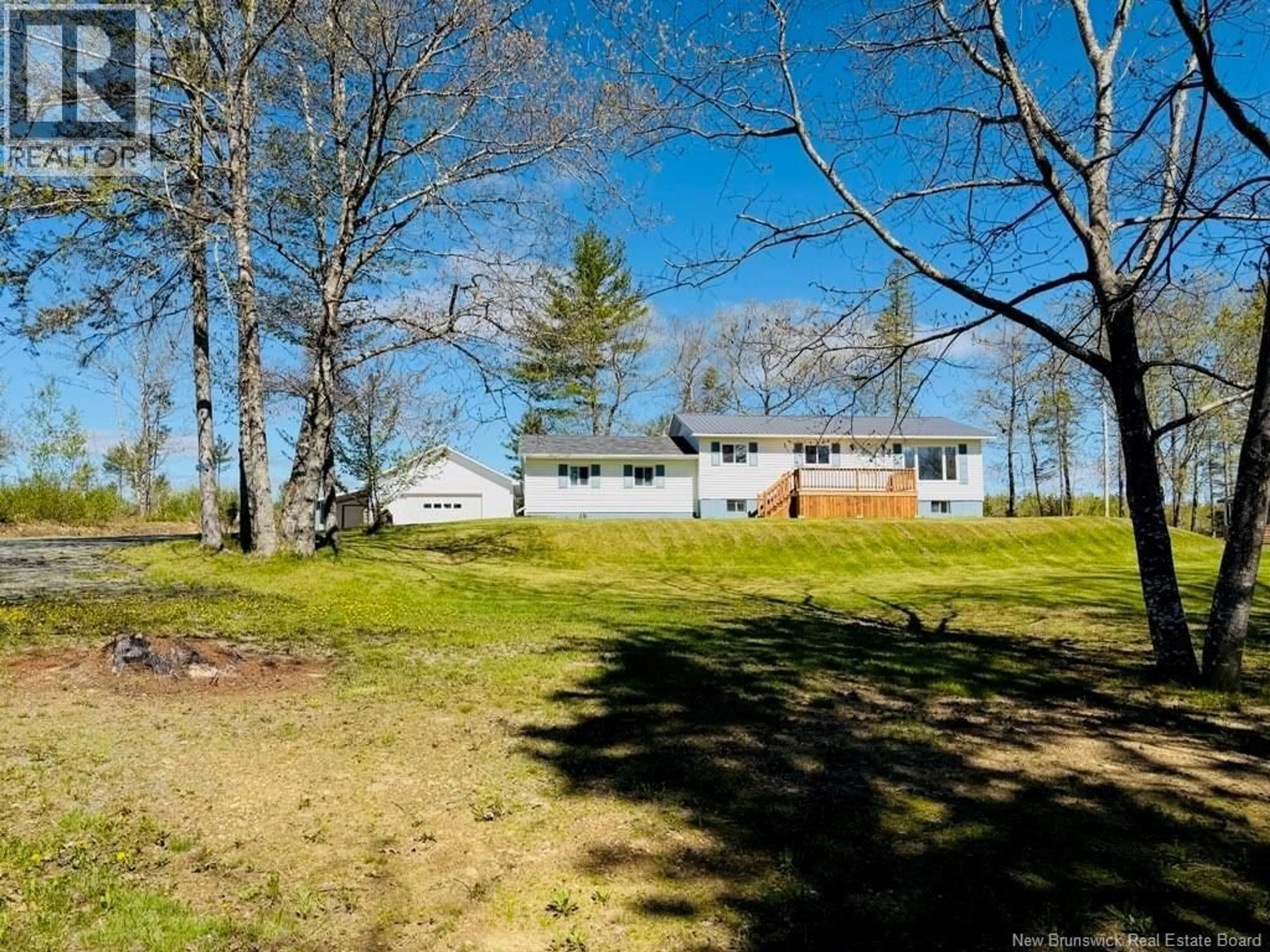 A pic from outside/outdoor area/front of a property/back of a property/a pic from drone, water/lake/river/ocean view for 11035 RTE 8 HWY, Upper Blackville New Brunswick E9B1T4