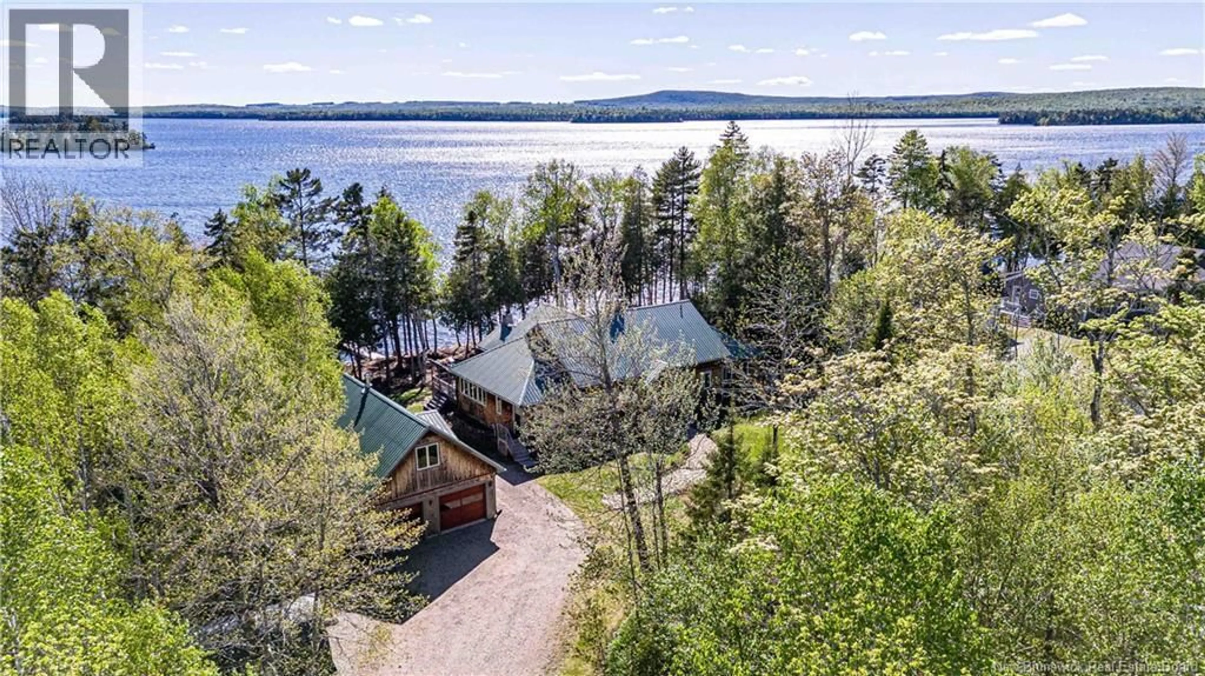 A pic from outside/outdoor area/front of a property/back of a property/a pic from drone, water/lake/river/ocean view for 136 POINT LANE, Green Mountain New Brunswick E6H1Z8