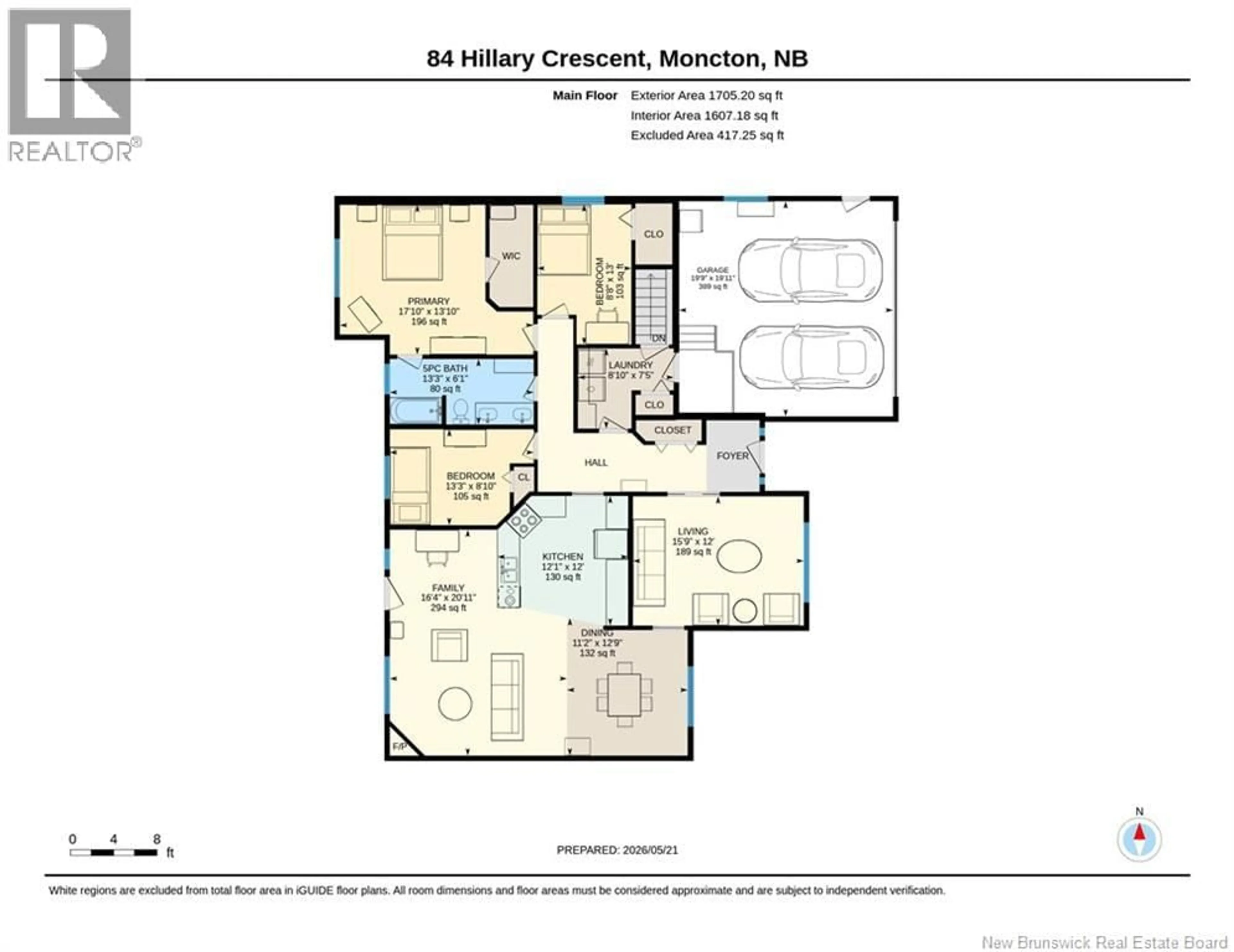 Floor plan for 84 HILLARY CRESCENT, Moncton New Brunswick E1C0A8